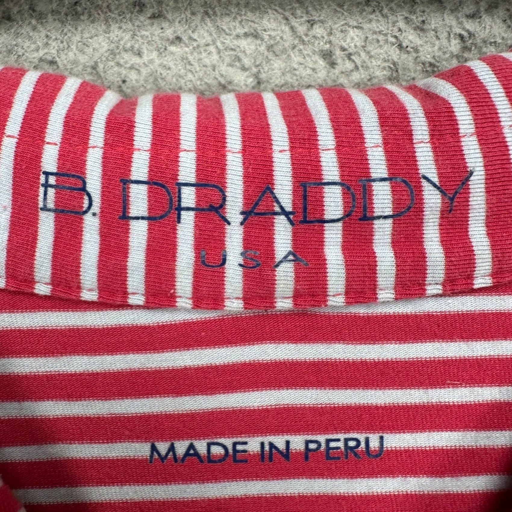 Vintage VINTAGE B. Draddy Mens Golf Polo Shirt Red Gray Stripe Short Sleeve Rugby Stretch Size US L / EU 52-54 / 3 - 4 Thumbnail