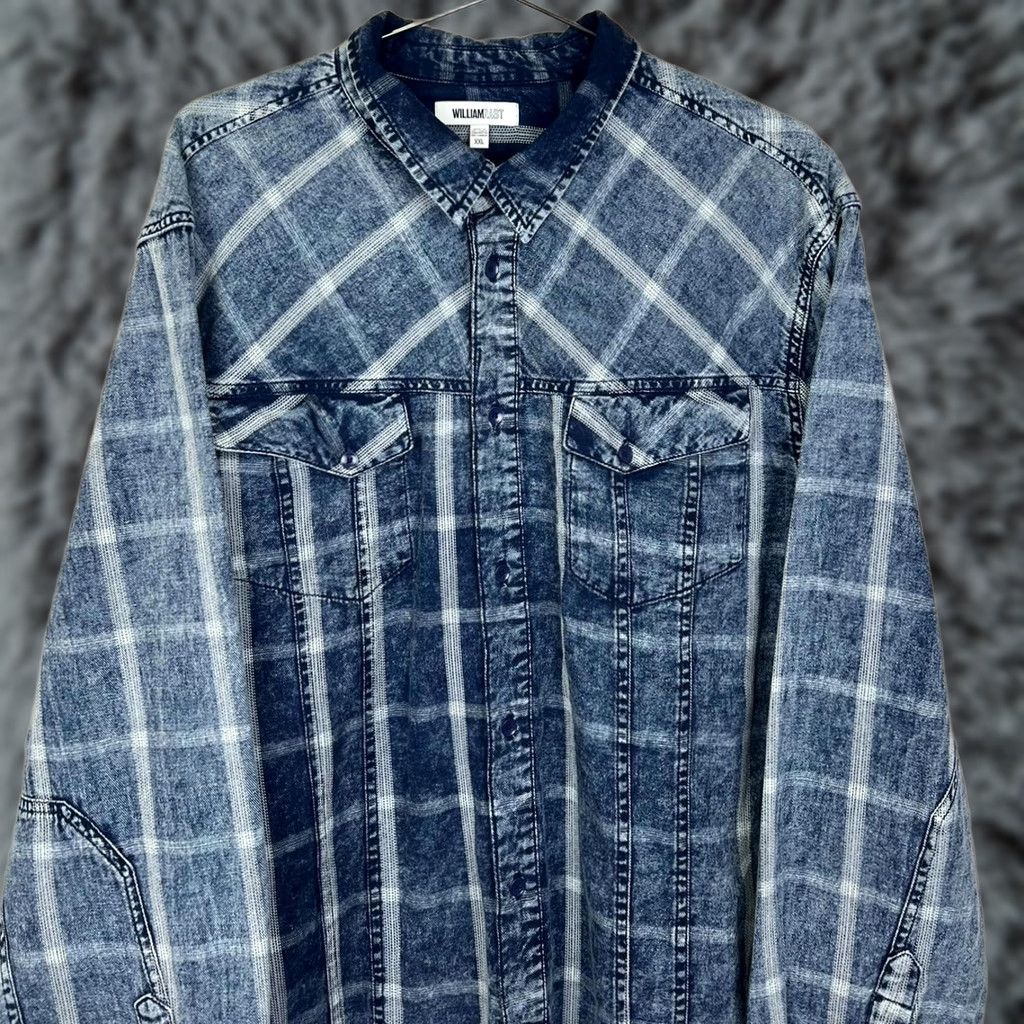 Denime VINTAGE William Lost Denim Plaid Button-Up Shirt XL Blue Men Button-Up Long Sleeve Shirt Size US XL / EU 56 / 4 - 1 Thumbnail
