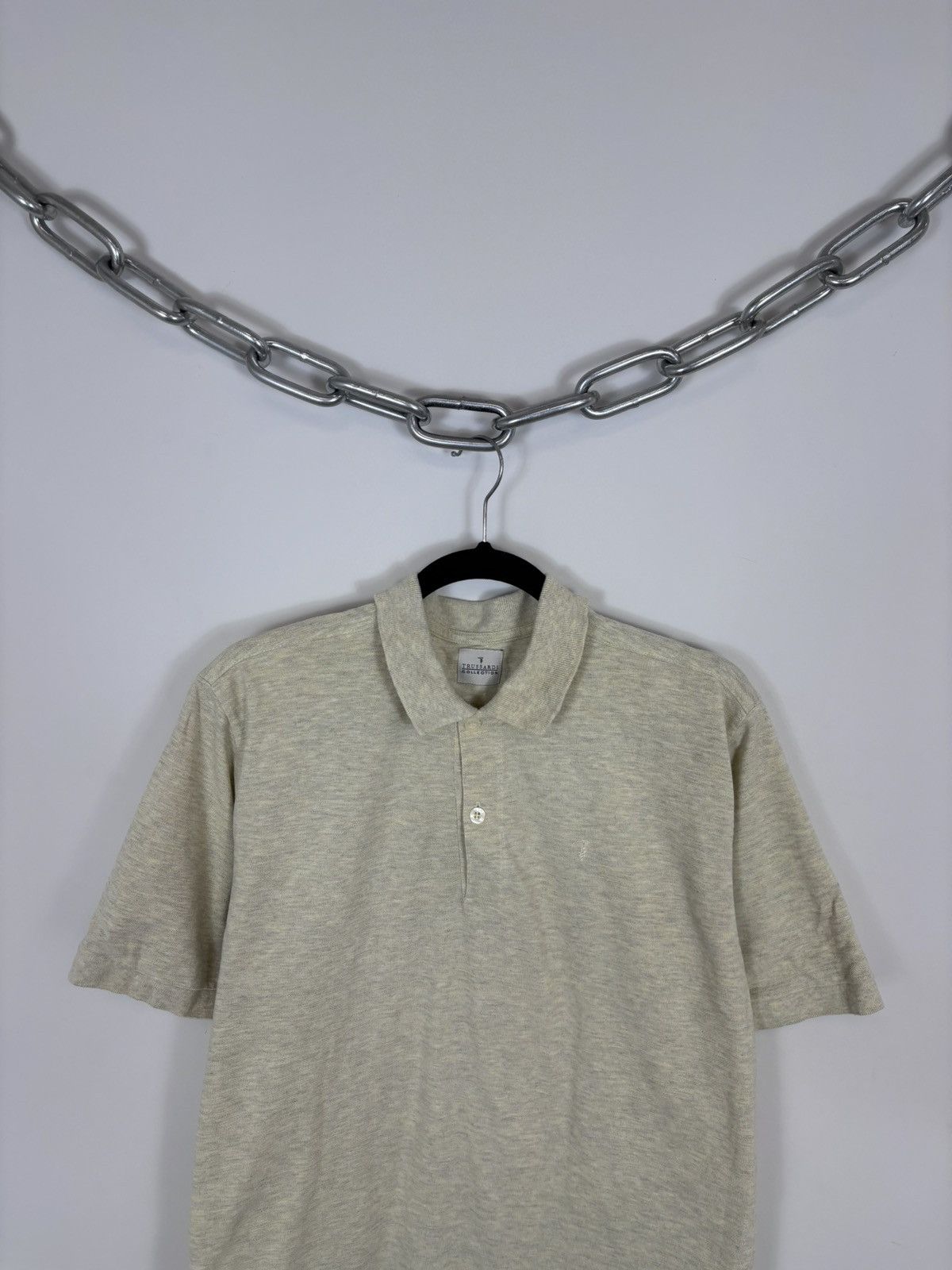 Trussardi Trussardi Collection Vintage Men’s Sand Beige Polo Shirt Size US L / EU 52-54 / 3 - 2 Thumbnail