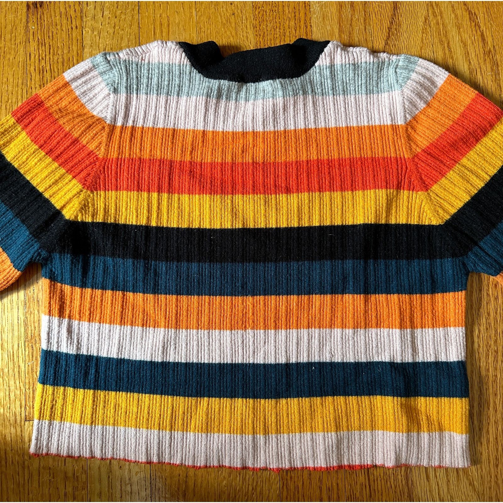 Asos ASOS Curve Colorblock Striped Pullover Crop Sweater Sz 12 US Size XL / US 12-14 / IT 48-50 - 7 Thumbnail