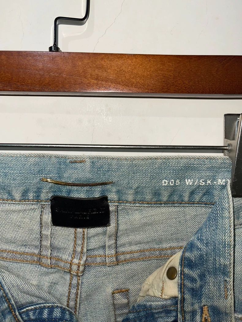 Saint Laurent Paris saint Laurent paris16 FW Genuine Light Blue Knife Cut Jean Size US 27 - 4 Thumbnail