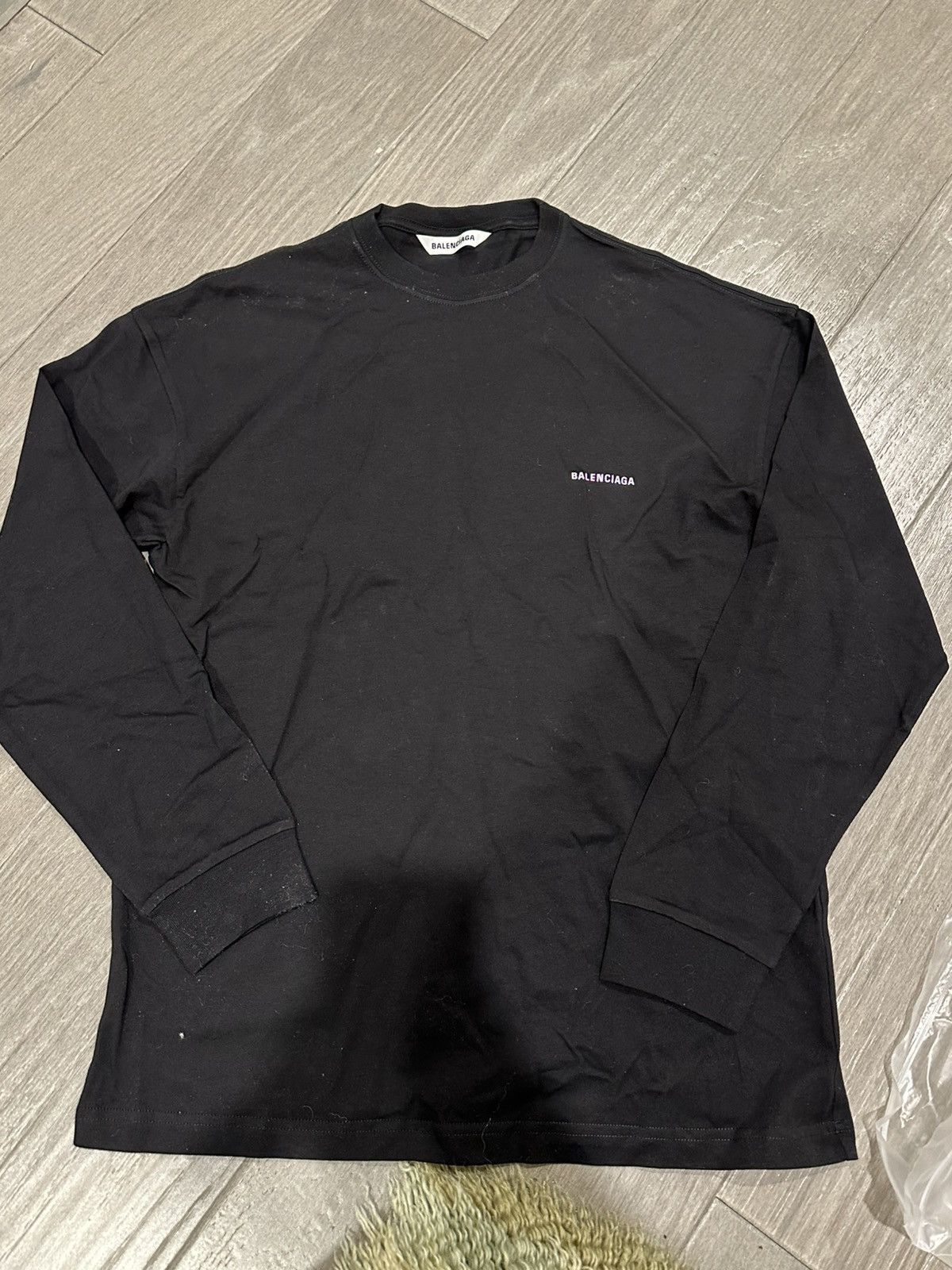 Balenciaga Slim Fit logo Long Sleeve T shirt