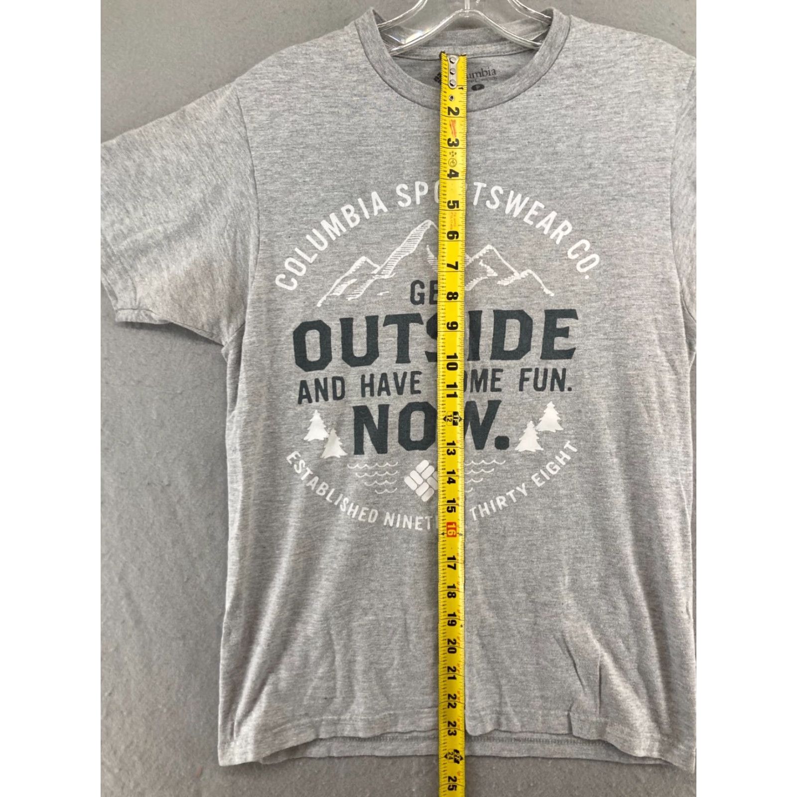 SOMET Columbia TShirt Mens Small Gray Get Outside And Have Some Fun Now Mountains Size US S / EU 44-46 / 1 - 4 Thumbnail