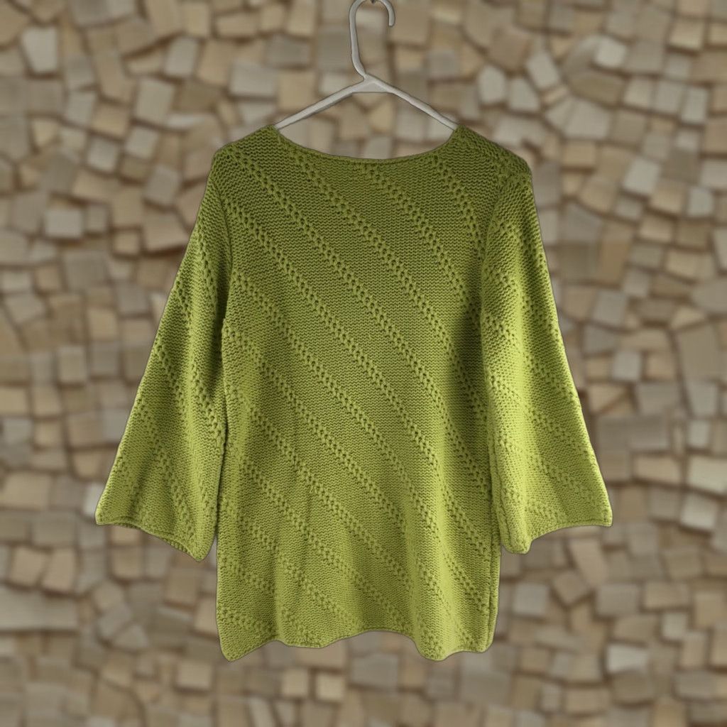 Vintage JH Collectible Cable Knit Sweater Women's Size Large Light Green Long Sleeve Top Shirt Woman L Light Green Cable Knit Sweater Size L / US 10 / IT 46 - 1 Thumbnail