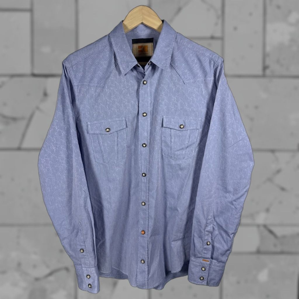 Vintage Boss Orange Blue Snap Button Shirt Mens Size M Size US M / EU 48-50 / 2 - 1 Thumbnail