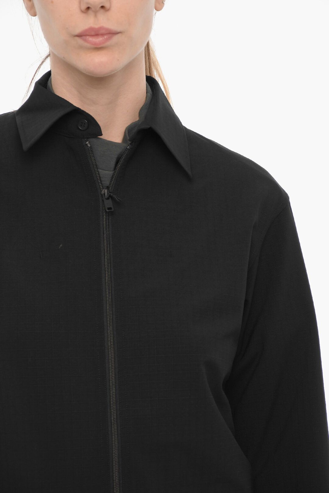 Y-3 × Yohji Yamamoto og1mm0824 Rip Stop Wool Blend Windbreaker Jacket in Black Size XS / US 0-2 / IT 36-38 - 3 Thumbnail