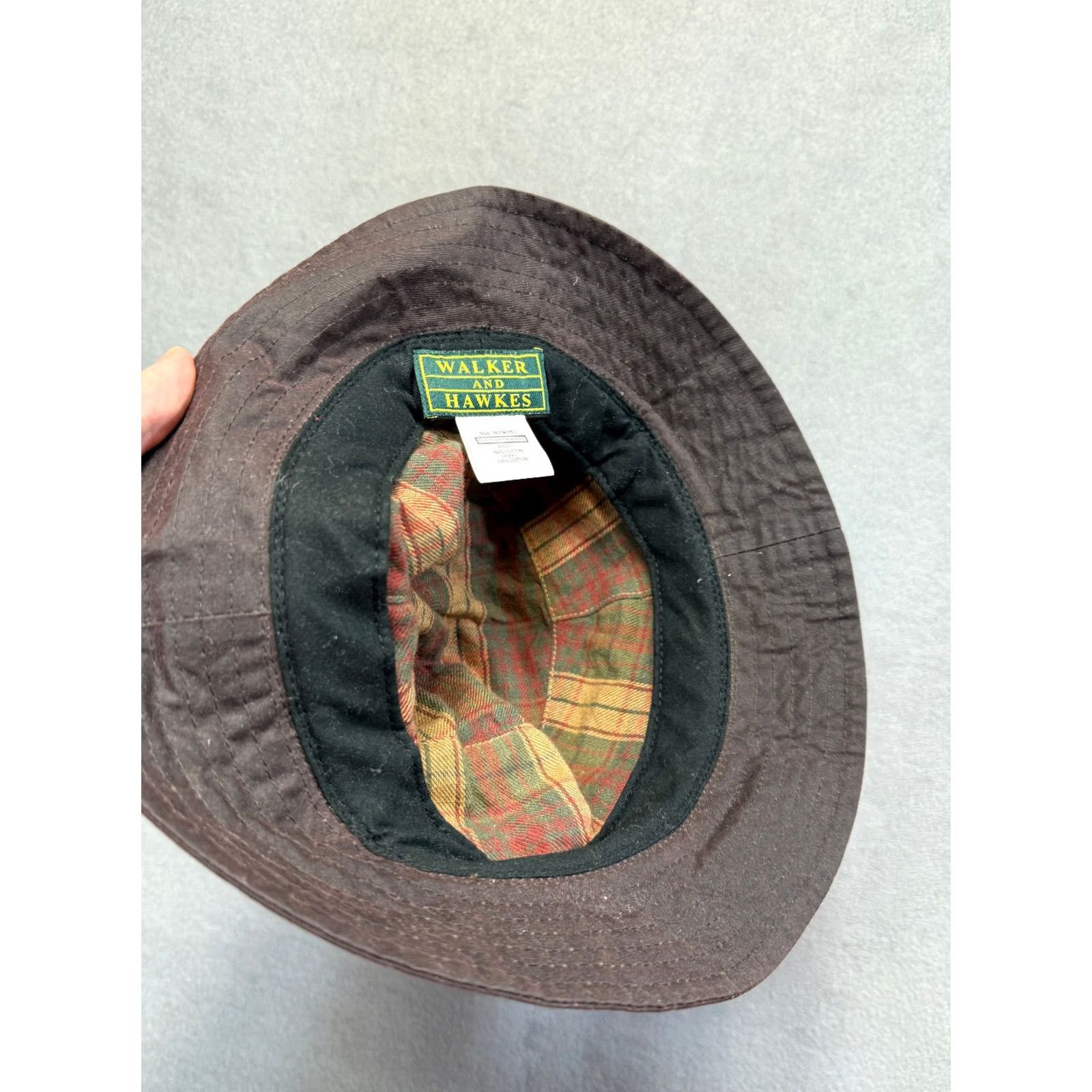 Vintage Walker and Hawks Bucket Hat Mens 60cm Brown Waxed Bucket Hat Size ONE SIZE - 8 Thumbnail