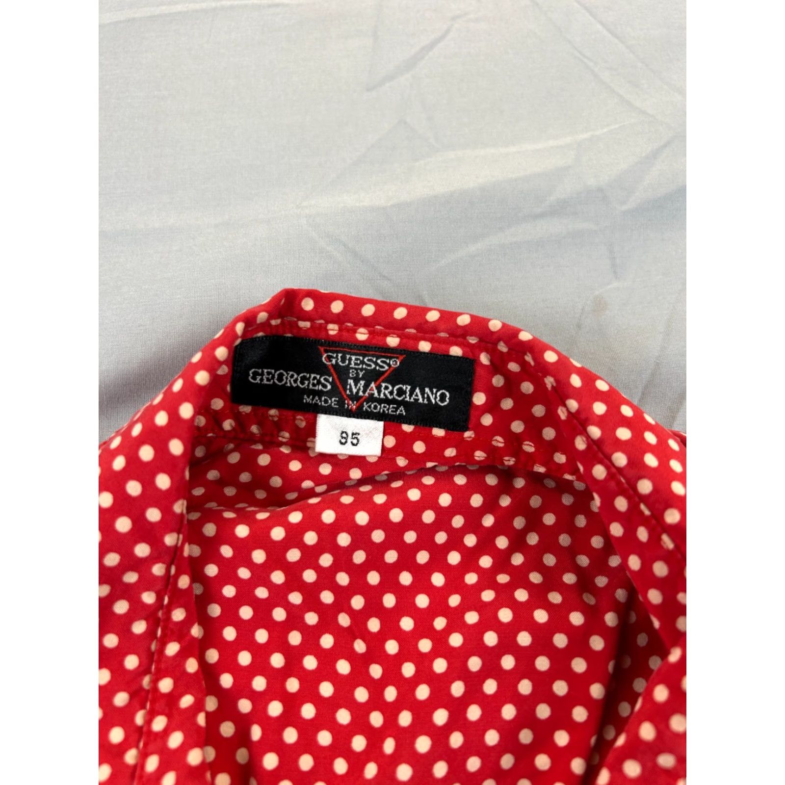 Guess VINTAGE GUESS Button-Up Shirt Women's M Red Polka Dot Long Sleeve Casual Size M / US 6-8 / IT 42-44 - 3 Thumbnail