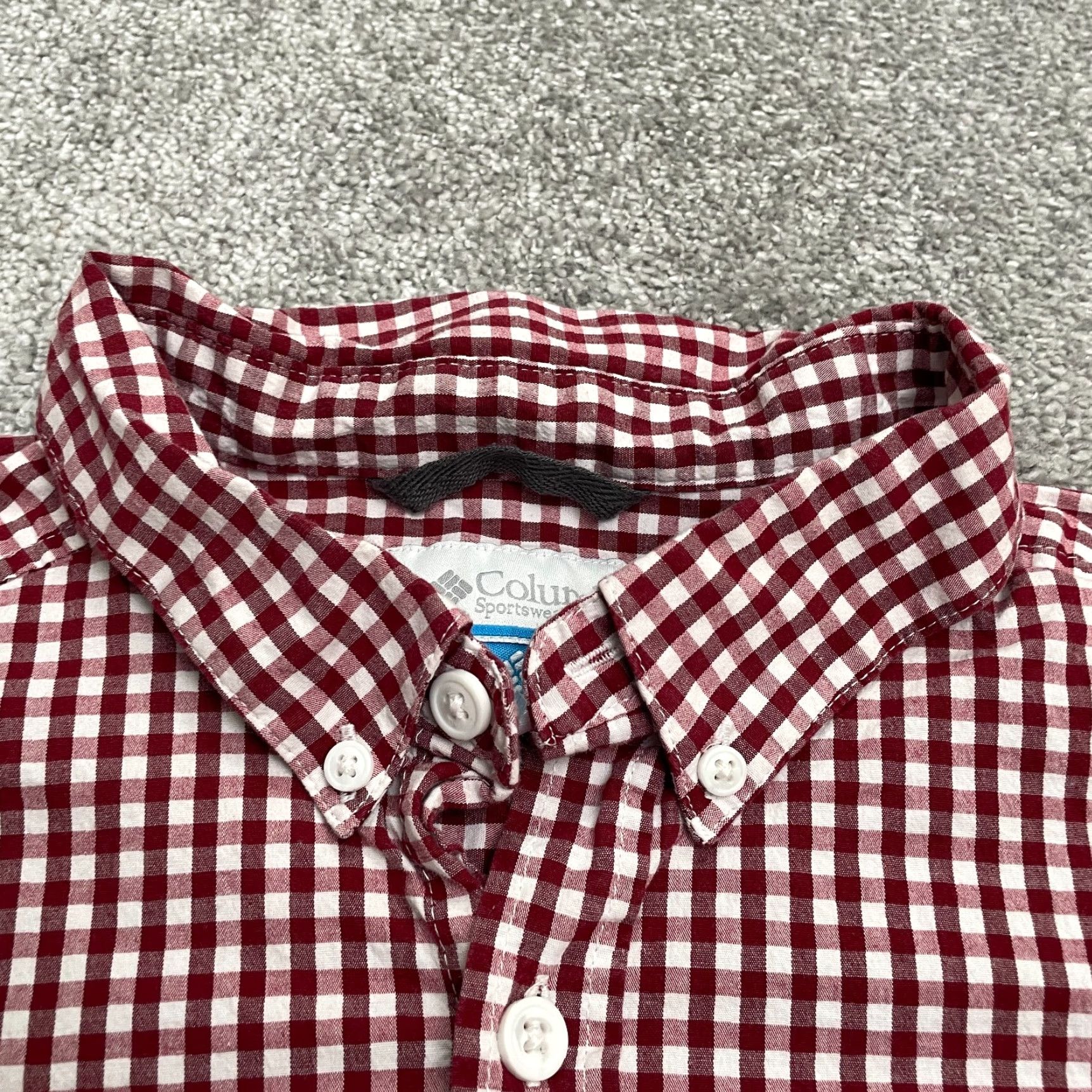 Vintage Columbia Shirt Mens Large Red White Check Long Sleeve Button Down Cotton Casual Size US L / EU 52-54 / 3 - 4 Thumbnail