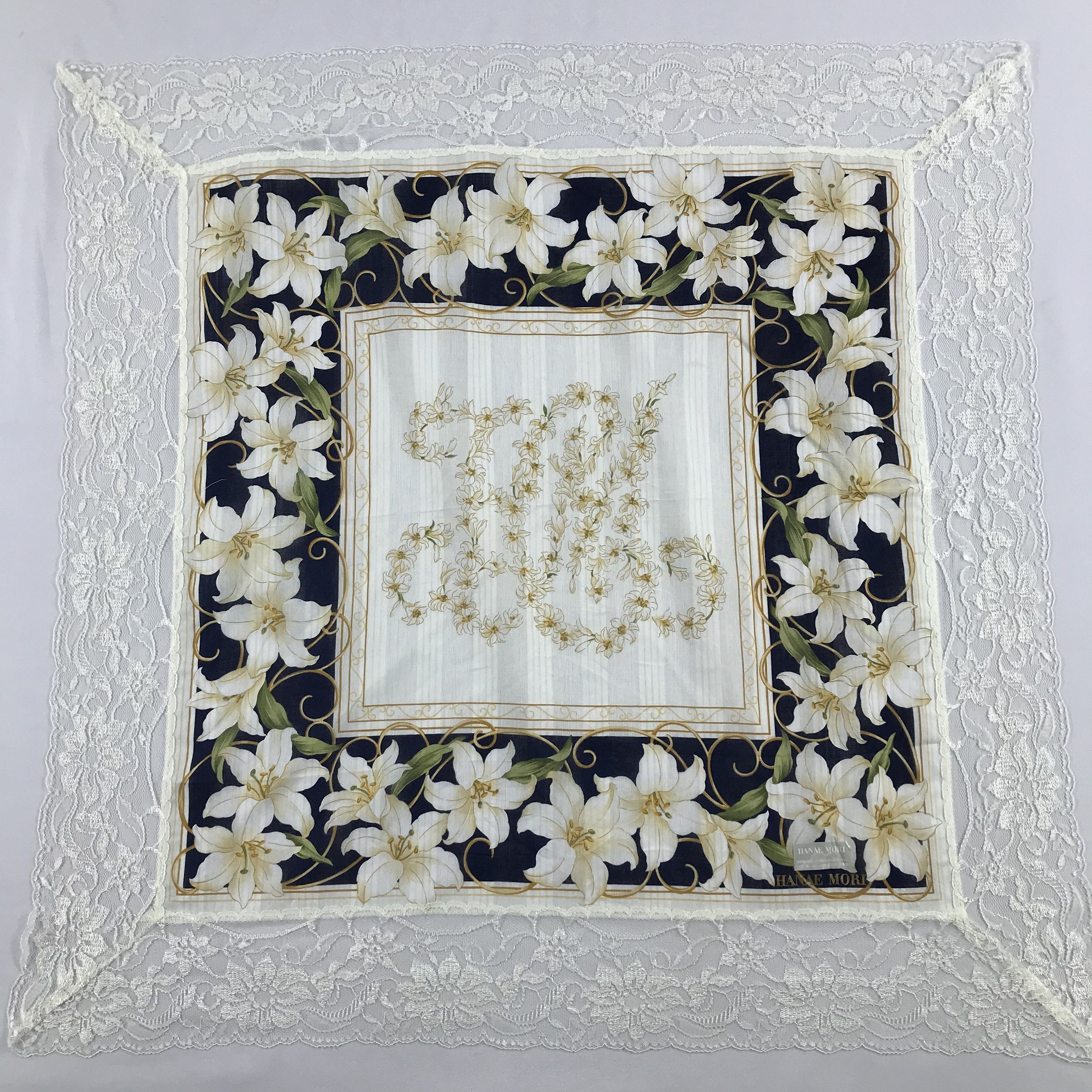 Hanae Mori × Vintage Hanae Mori Bandana / Handkerchief / Neckerchief - S2307 Size ONE SIZE - 1 Thumbnail