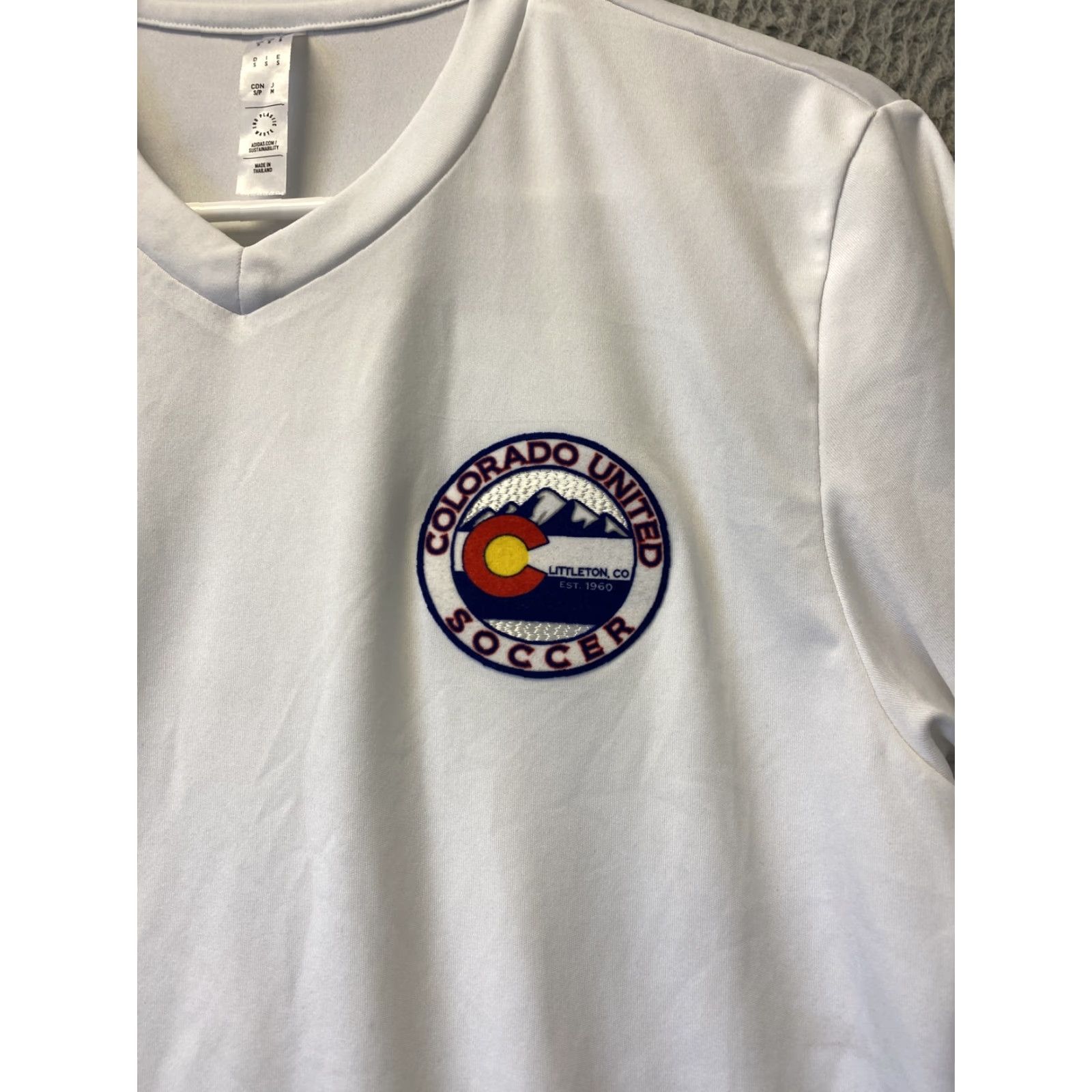 Adidas Adidas jersey Mens Small Colorado soccer Soccer Jersey 36-70 T-Shirt White Polyester Jersey Adizero Men's S Size US S / EU 44-46 / 1 - 2 Thumbnail