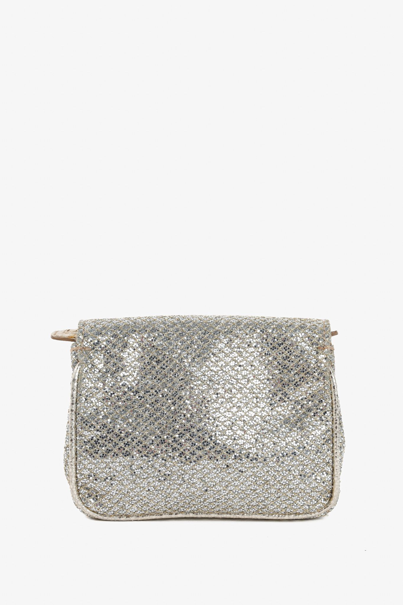 Jimmy Choo Jimmy Choo Caro Champagne Glitter Fabric Clutch Size ONE SIZE - 4 Thumbnail