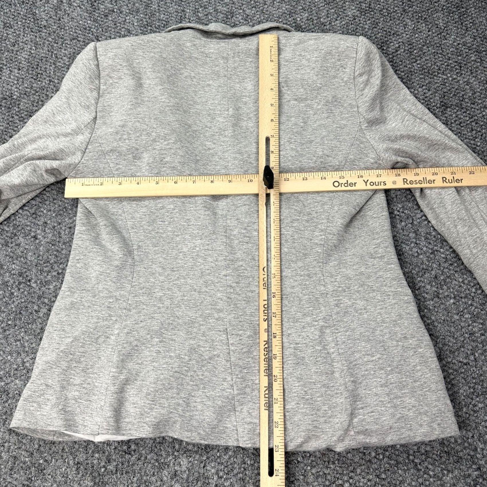 Zara Zara Blazer Womens Large Heather Gray Notch Lapel Single-Breasted Lined Tailored Button Pockets Knit Business Workwear Shirt Jacket Size L / US 10 / IT 46 - 7 Thumbnail