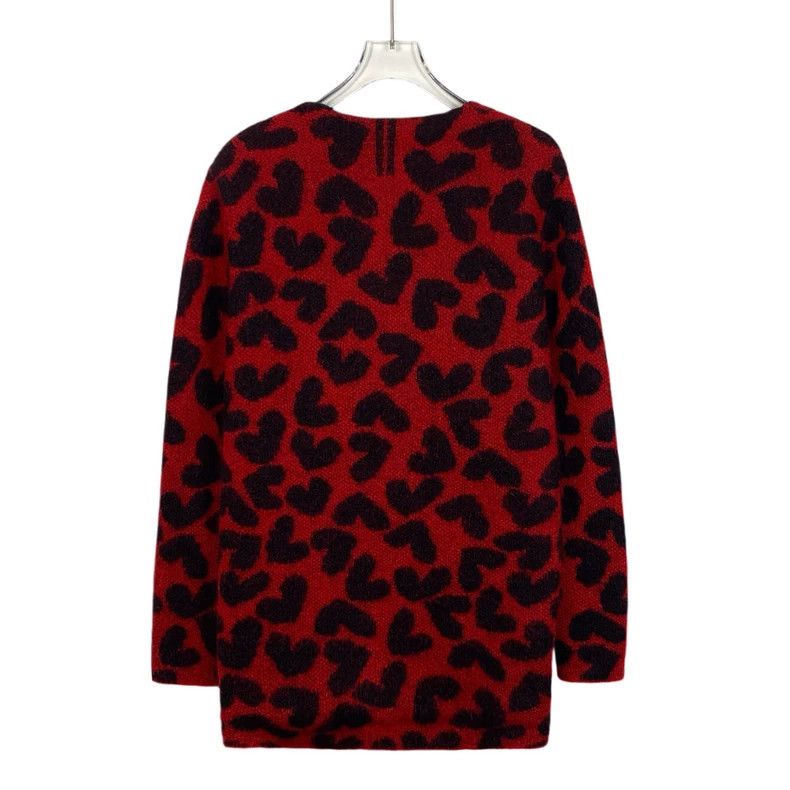 Saint Laurent Paris Saint Laurent Red Love V-Neck Knit Cardigan Jacket 2504-Nex Size US XS / EU 42 / 0 - 2 Thumbnail