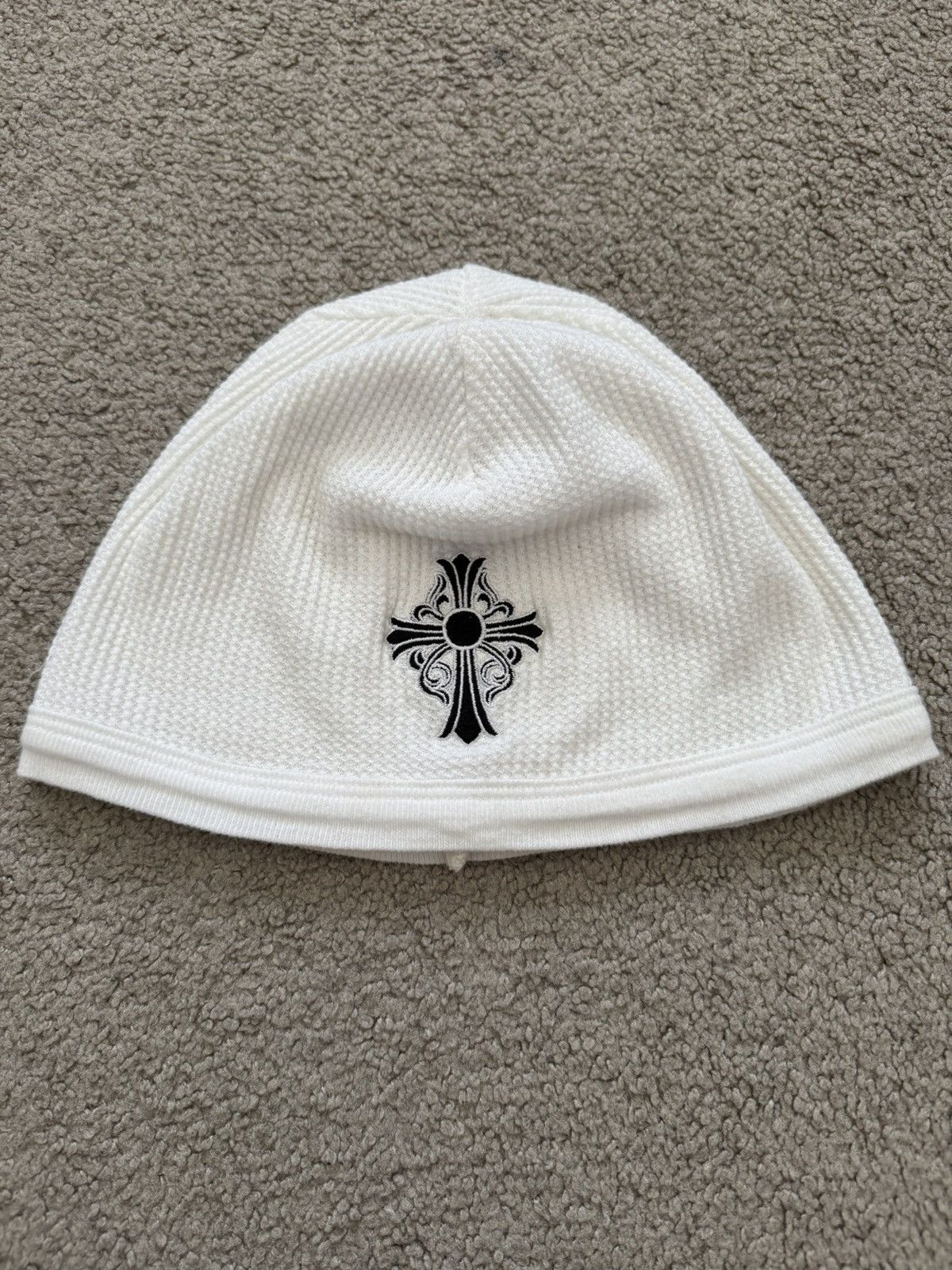 Chrome Hearts × Vintage VINTAGE CHROME HEARTS WHITE THERMAL BEANIE