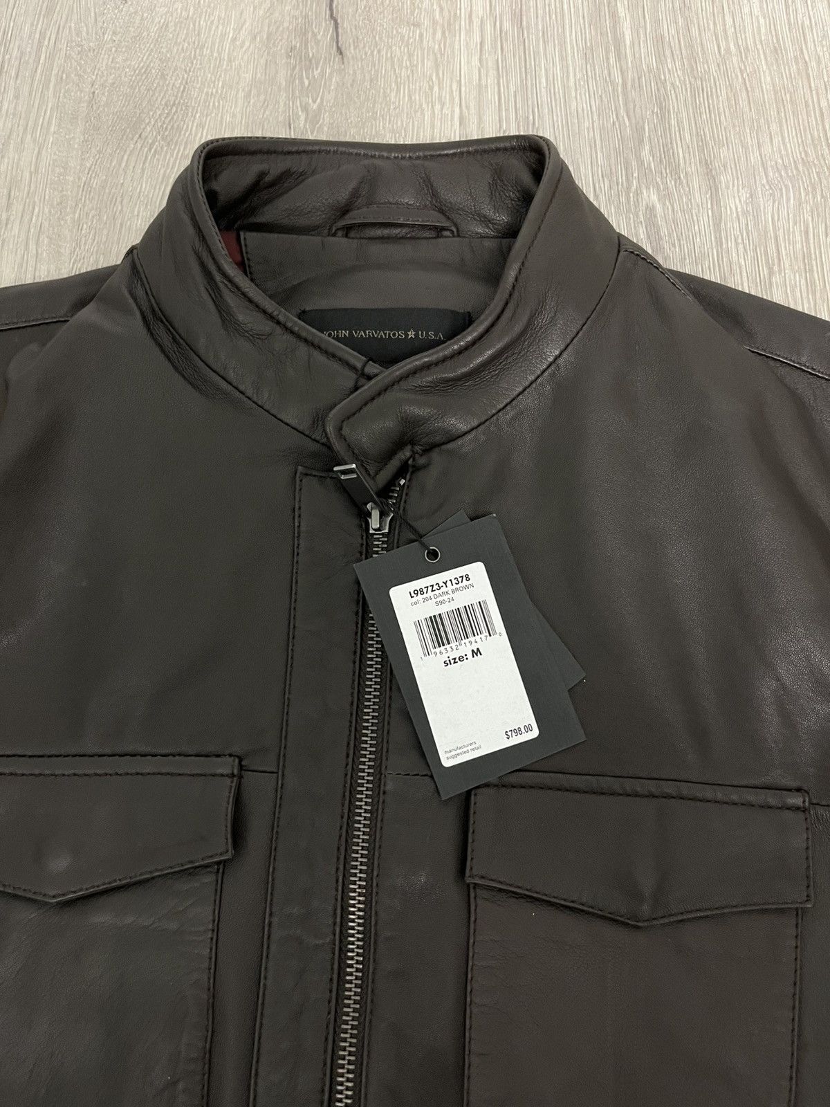 John Varvatos Leather snapfront jacket size medium Size US M / EU 48-50 / 2 - 6 Thumbnail