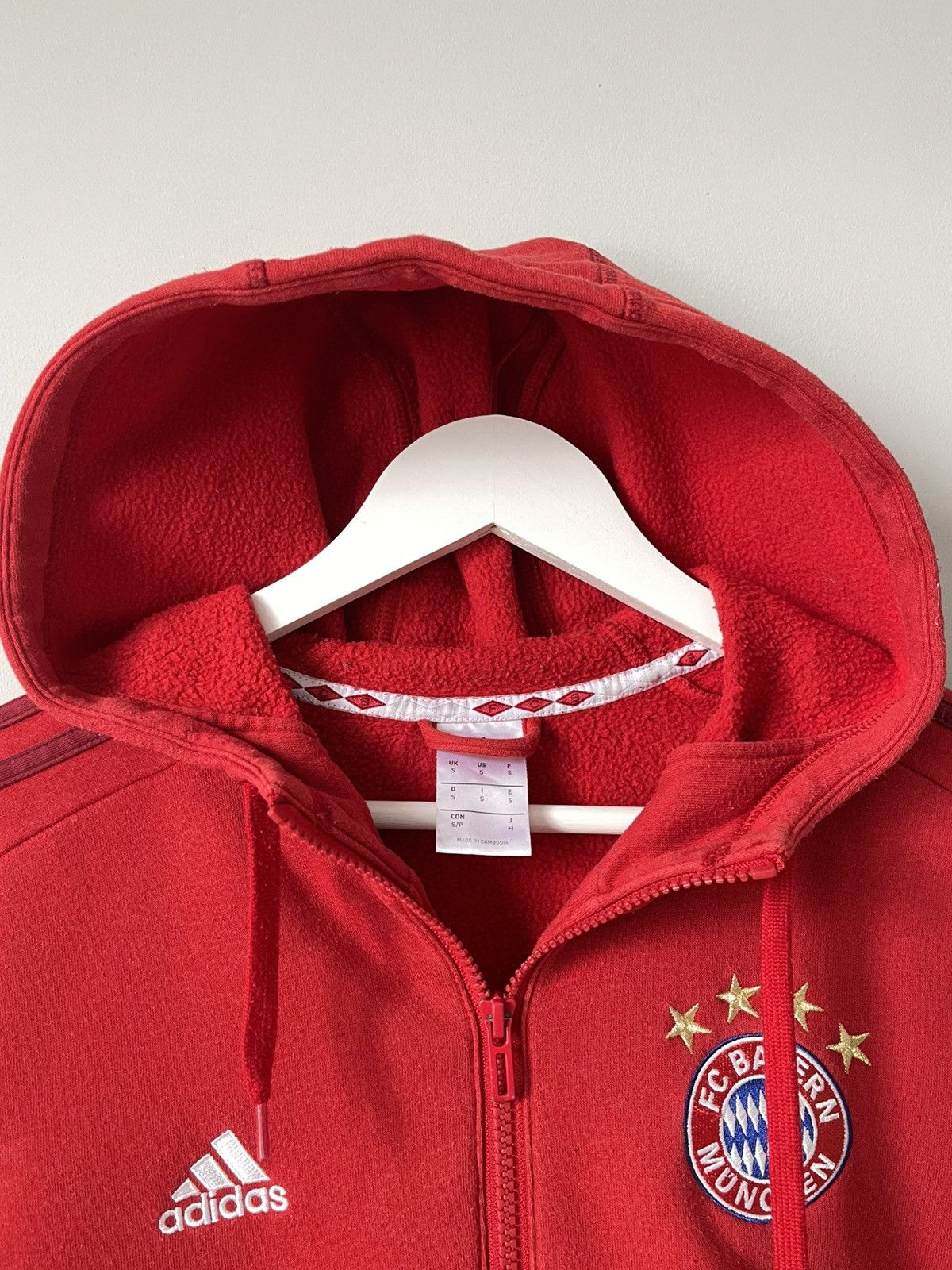 Adidas Adidas Bayern Munchen Red Zip Hoodie Track Jacket Size US S / EU 44-46 / 1 - 5 Thumbnail