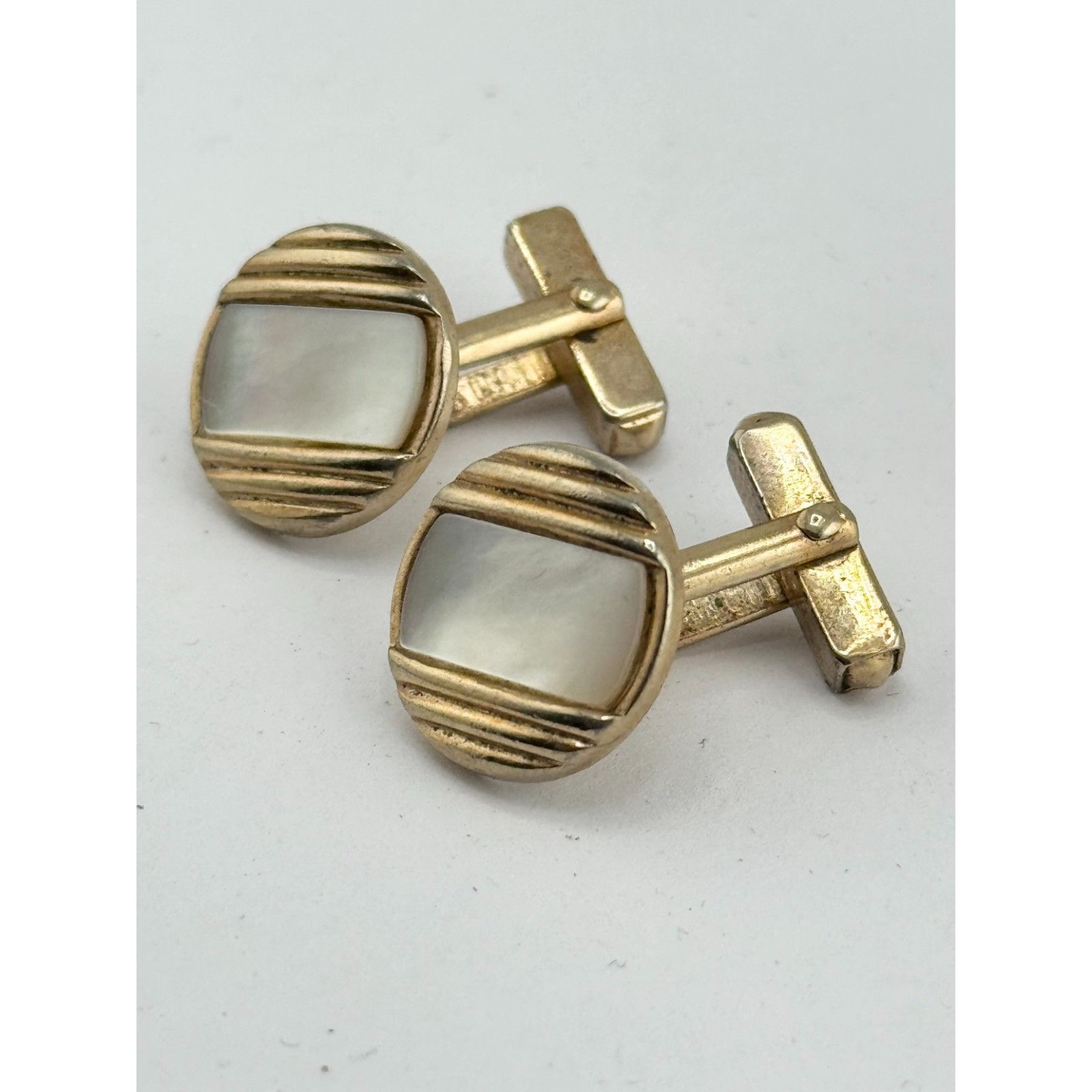 Vintage Vintage swank mother of pearl abalone Shell cufflinks Size ONE SIZE - 3 Thumbnail