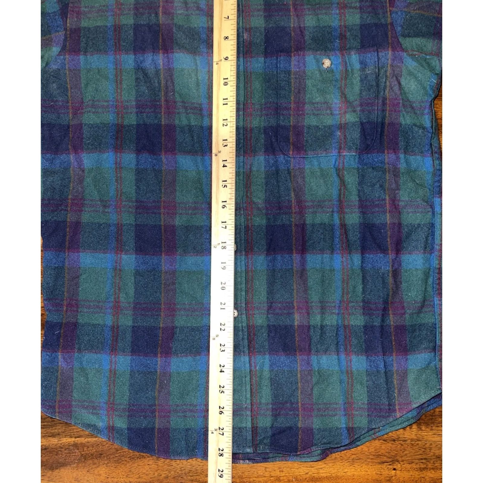 Pendleton PENDLETON 100% Virgin Wool Button-Up Shirt USA Made, Plaid, Holes, Crafting Project - Mens Size US M / EU 48-50 / 2 - 6 Thumbnail