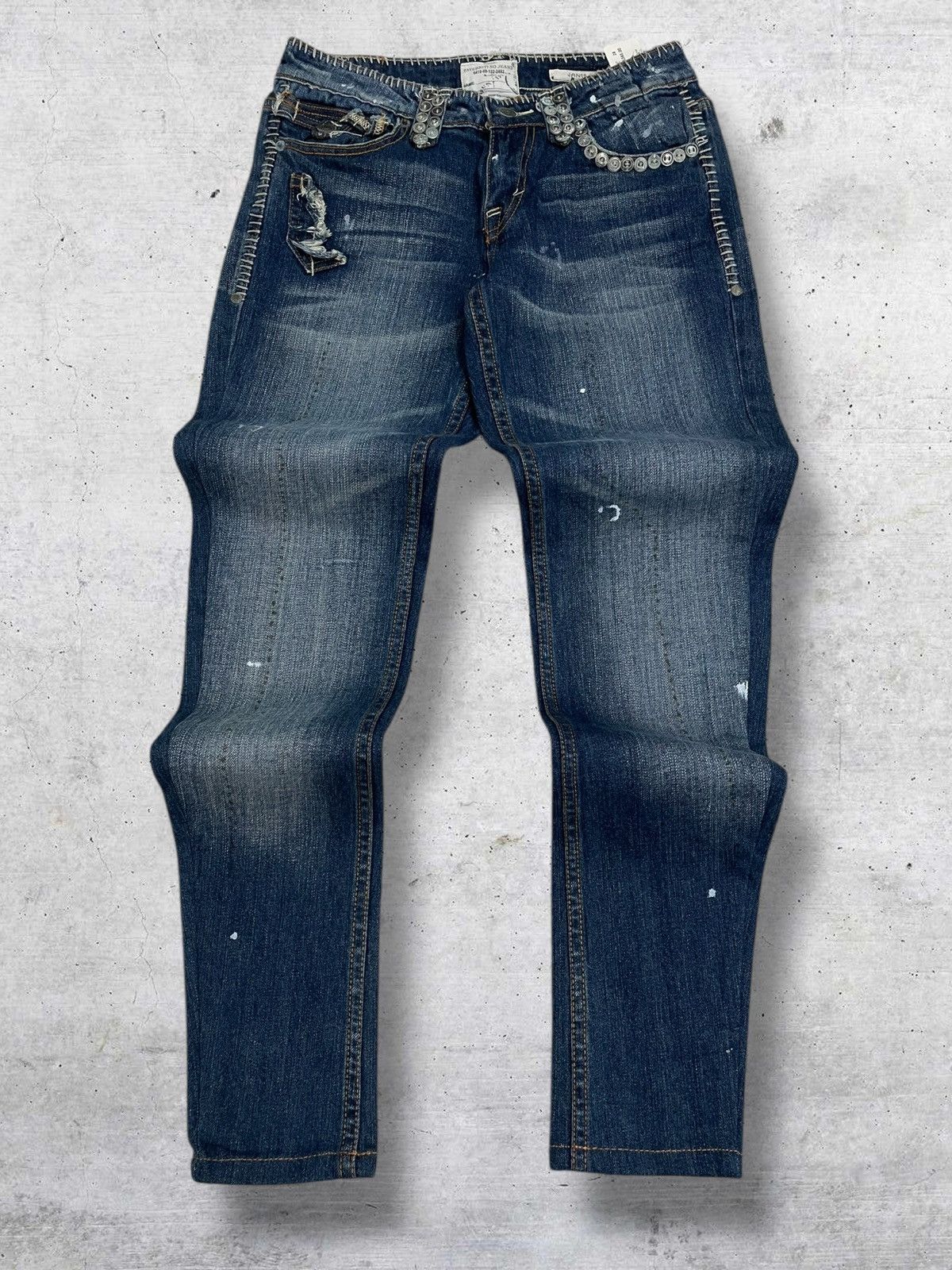 Taverniti VINTAGE TAVERNITI DESIGNER 90S RARE STITCH METAL KUNO DENIM Size US 28 / EU 44 - 1 Thumbnail