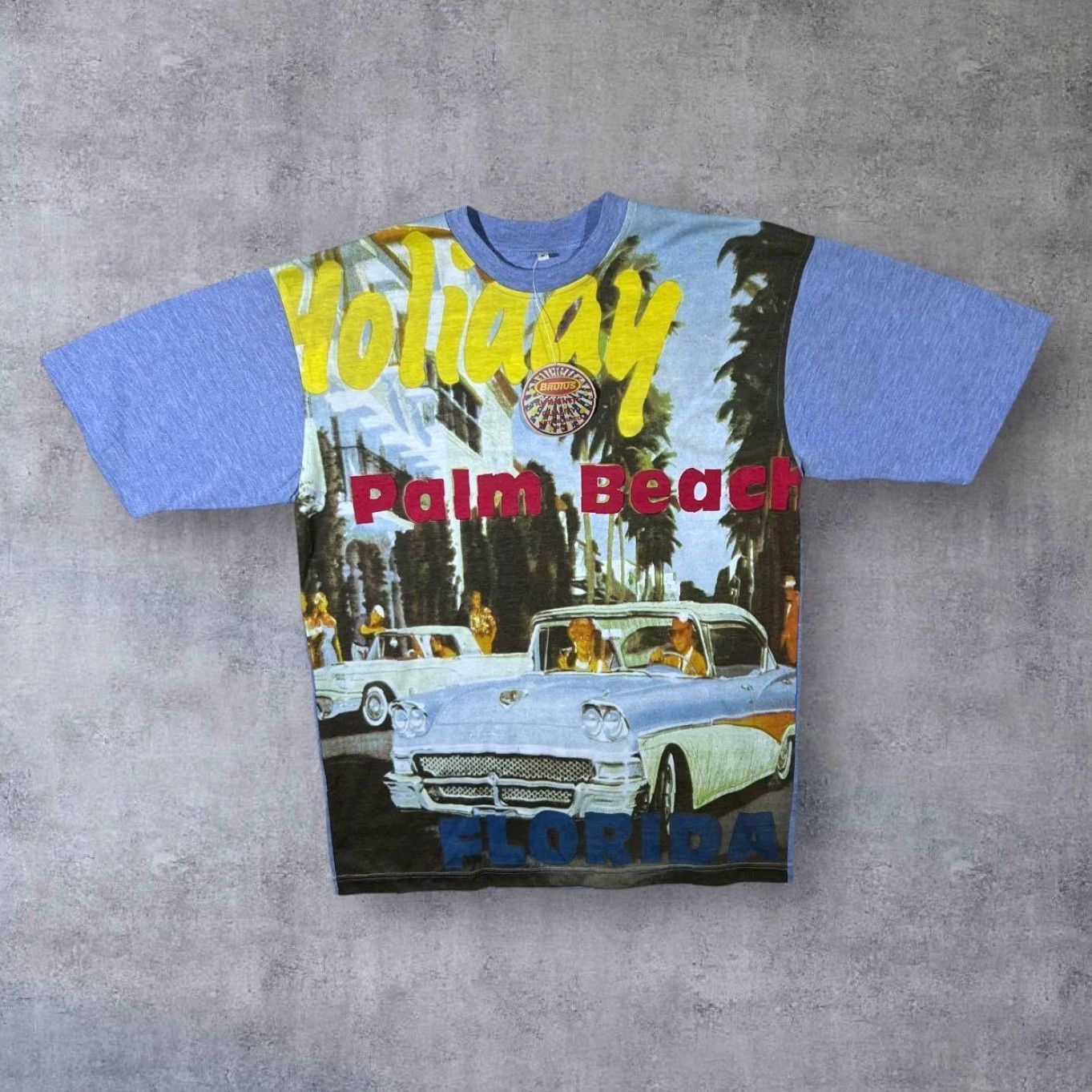 Brutus Vintage Brutus Palm Beach Florida AOP Graphic Short Sleeve T-Shirt M Multicoloured Mens Shirt Size US M / EU 48-50 / 2 - 2 Thumbnail