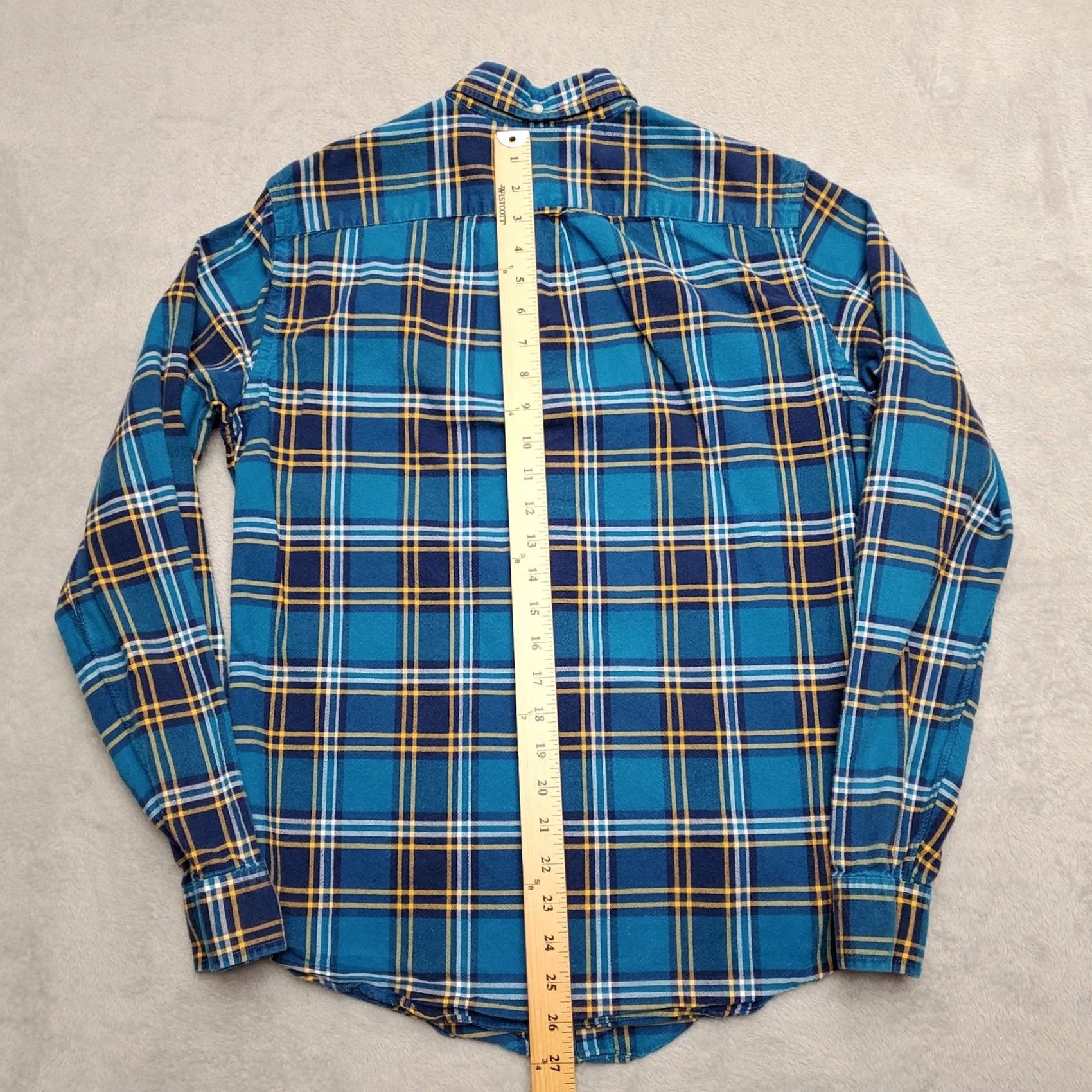 J.Crew J.CREW Shirt Mens Small Blue Plaid 100% Cotton Oxford Button Long Sleeve Casual Size US S / EU 44-46 / 1 - 6 Thumbnail