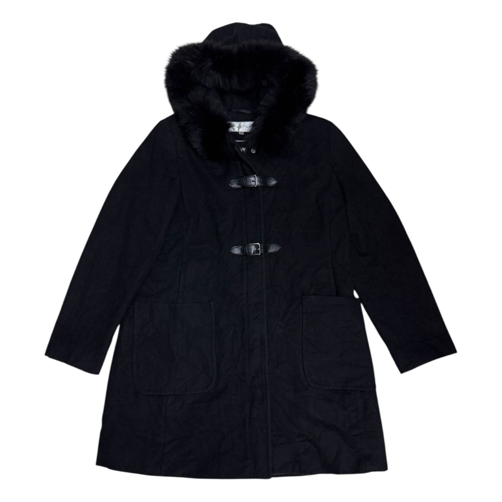 Trina Turk TRINA TURK Genuine FOX FUR & Wool Luxury Vintage Pea Coat 12 Size XL / US 12-14 / IT 48-50 - 1 Thumbnail