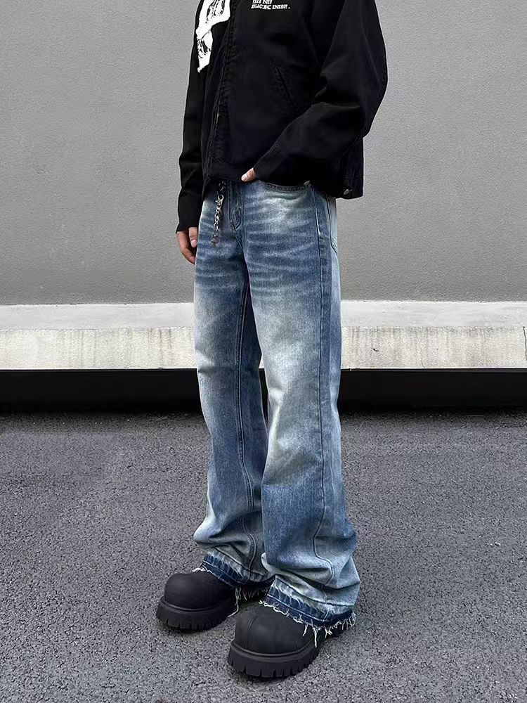 Japanese Brand × Vintage Street Vintage Washed Raw Edge Micro Flare Jeans Size US 30 / EU 46 - 1 Thumbnail
