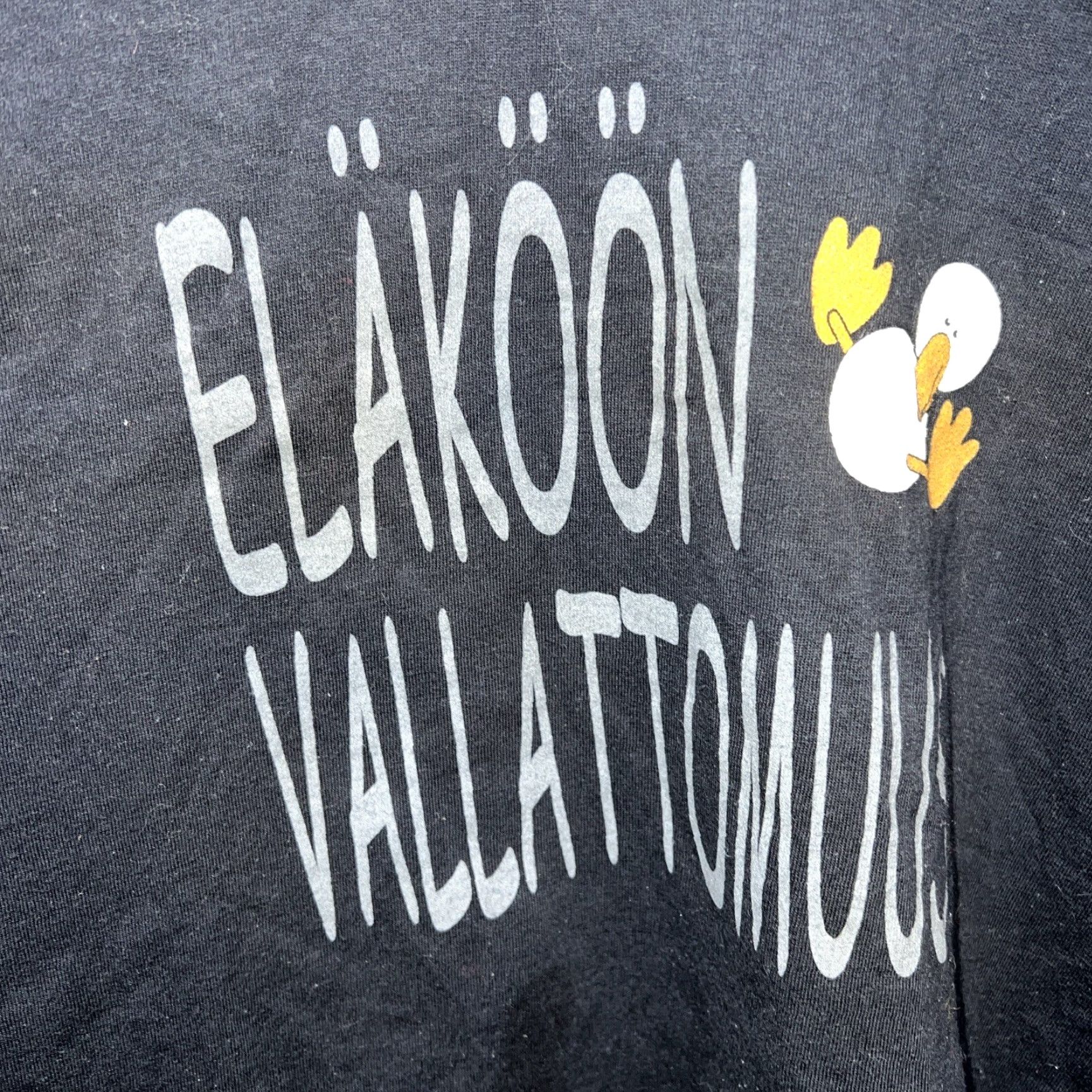 Vintage VINTAGE Screen Stars T-Shirt Black Mens 2XL Stars 90s AARIKKA FINLAND Elakoon Vallattmuus Size US XXL / EU 58 / 5 - 2 Thumbnail