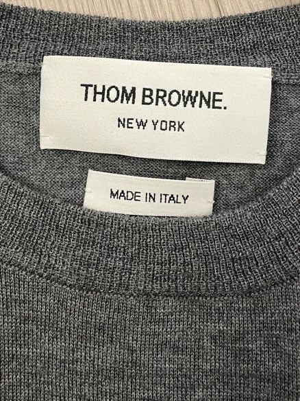 Thom Browne Thom browne Gray four-striped round-neck wool sweater 2504- Size US XS / EU 42 / 0 - 5 Thumbnail