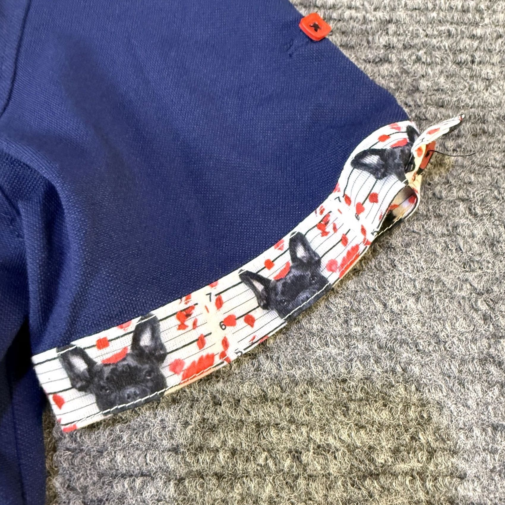 Maceoo Maceoo Polo Shirt Mens S Navy French Bulldog Trim Contrast Collar Red Size US S / EU 44-46 / 1 - 7 Thumbnail