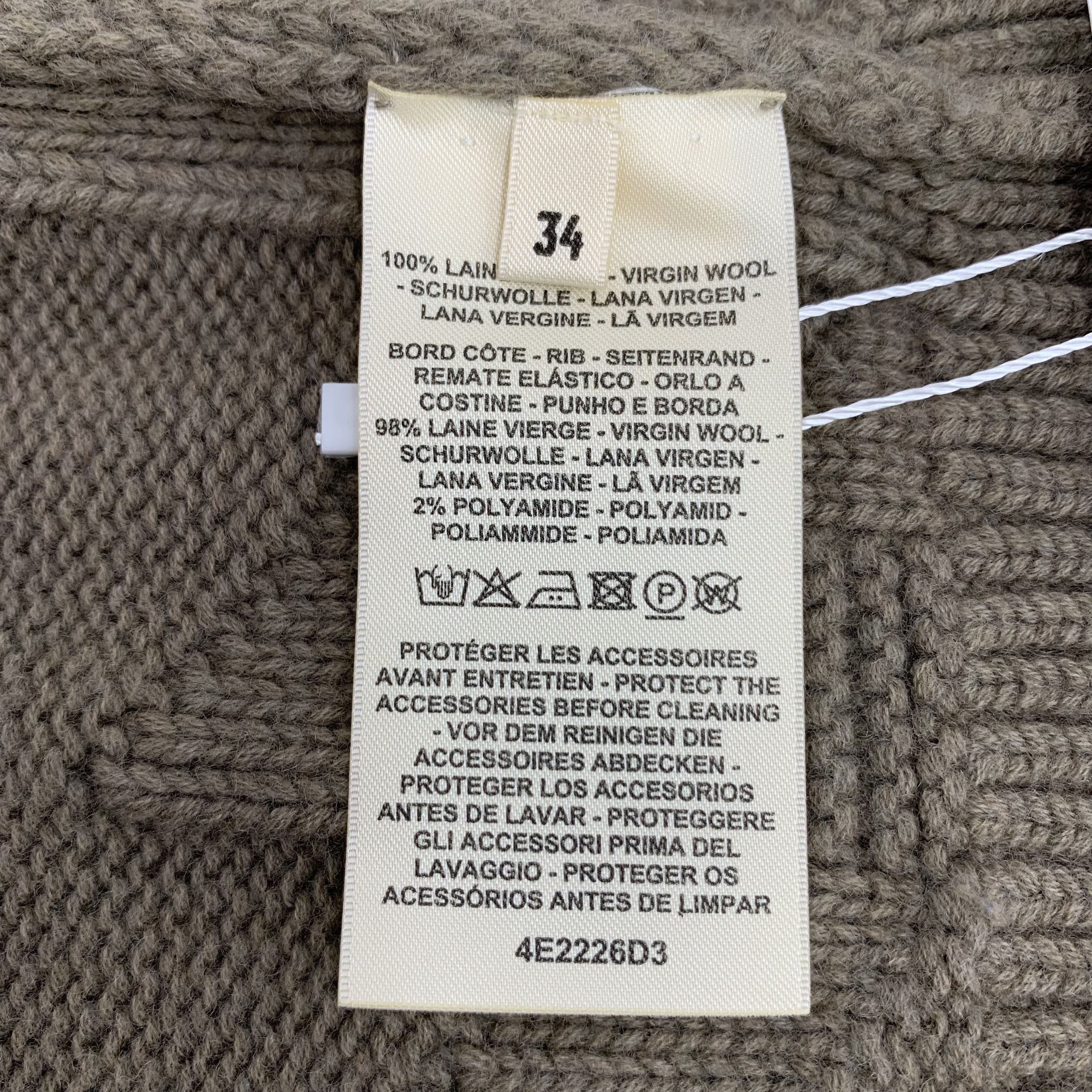 Hermes Hermes Textured Wool Zip Knit Jacket (XXS) Size XXS / US 00 / IT 34 - 4 Thumbnail