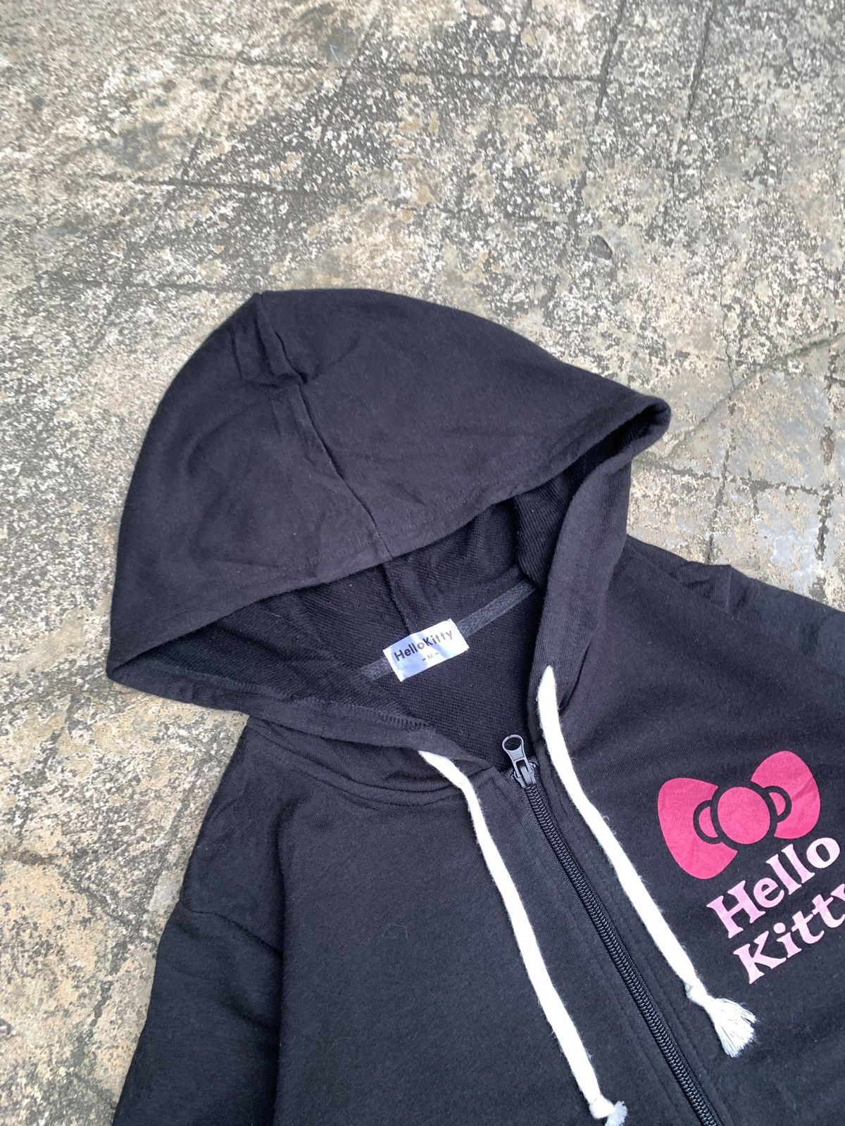 Anime × Cartoon Network × Japanese Brand y2k Hello Kitty Black Cute Pop Sillhoute Ribbon Logo Hoodie Size M / US 6-8 / IT 42-44 - 6 Thumbnail