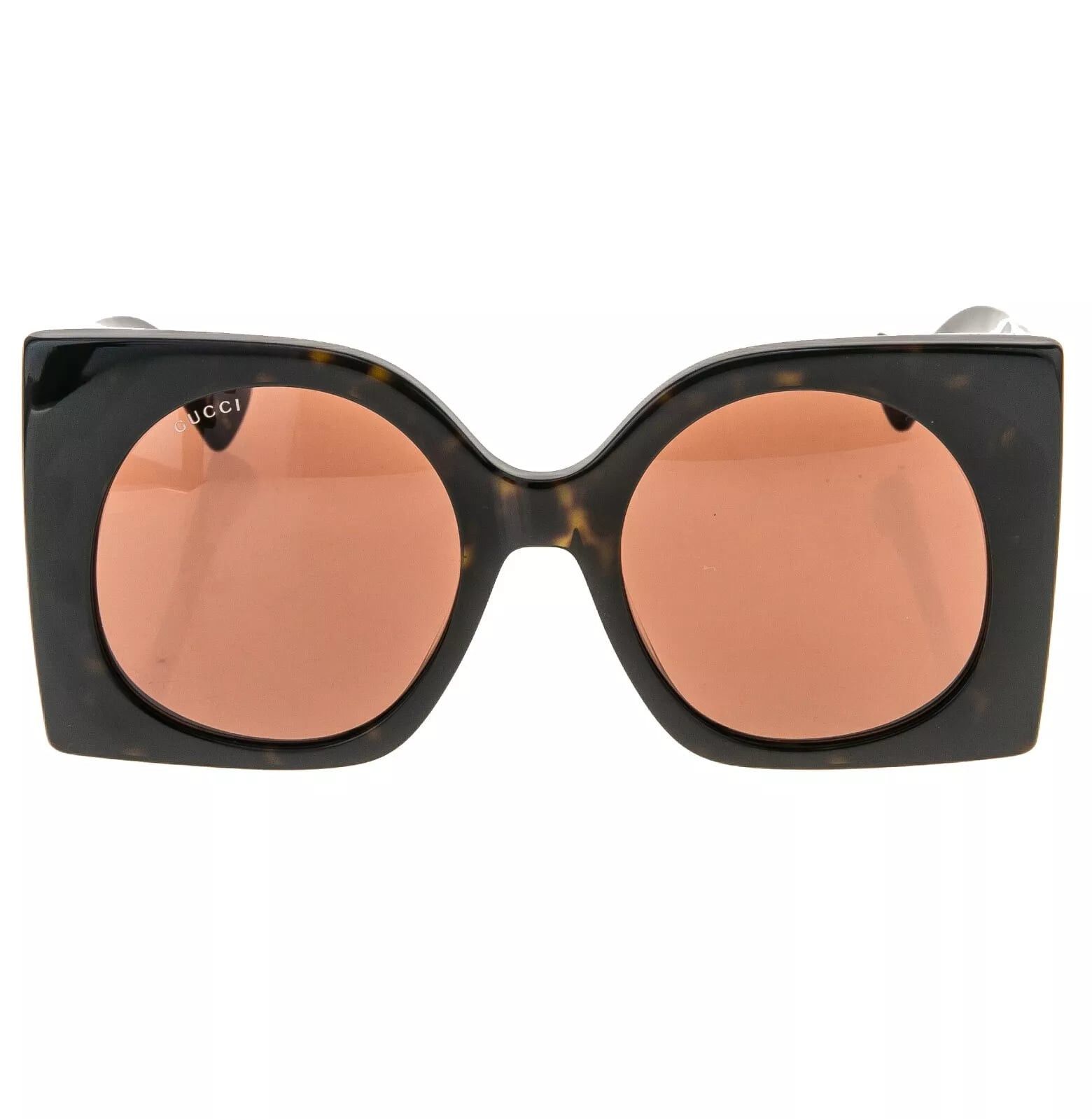 Gucci GUCCI 1254 Brown Gold Logo Gg1254S Oversized Mask Flat 002 Size ONE SIZE - 8 Thumbnail