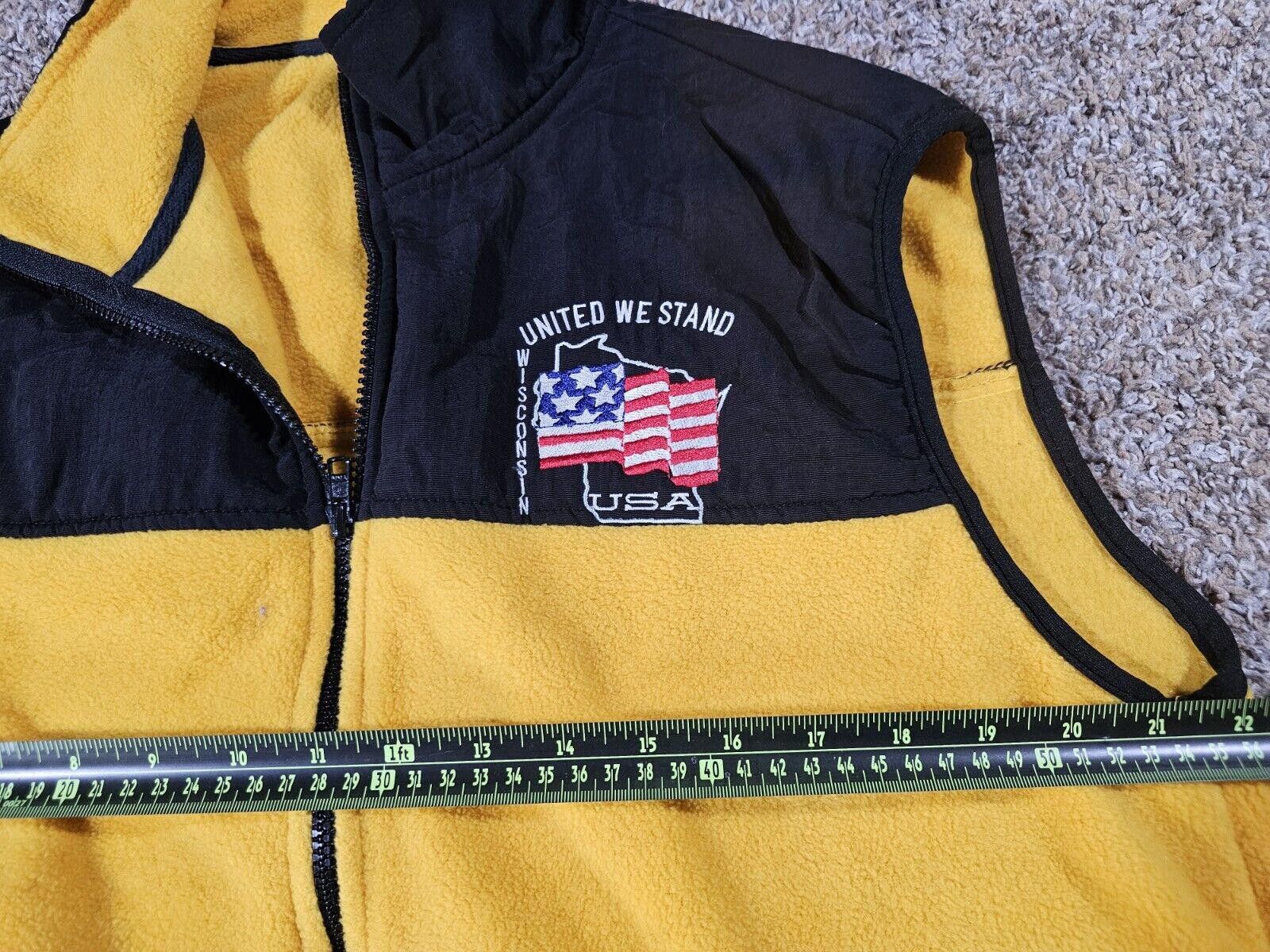 Designer United We Stand Wisconsin USA yellow Fullzip vest LARGE Size US L / EU 52-54 / 3 - 6 Thumbnail