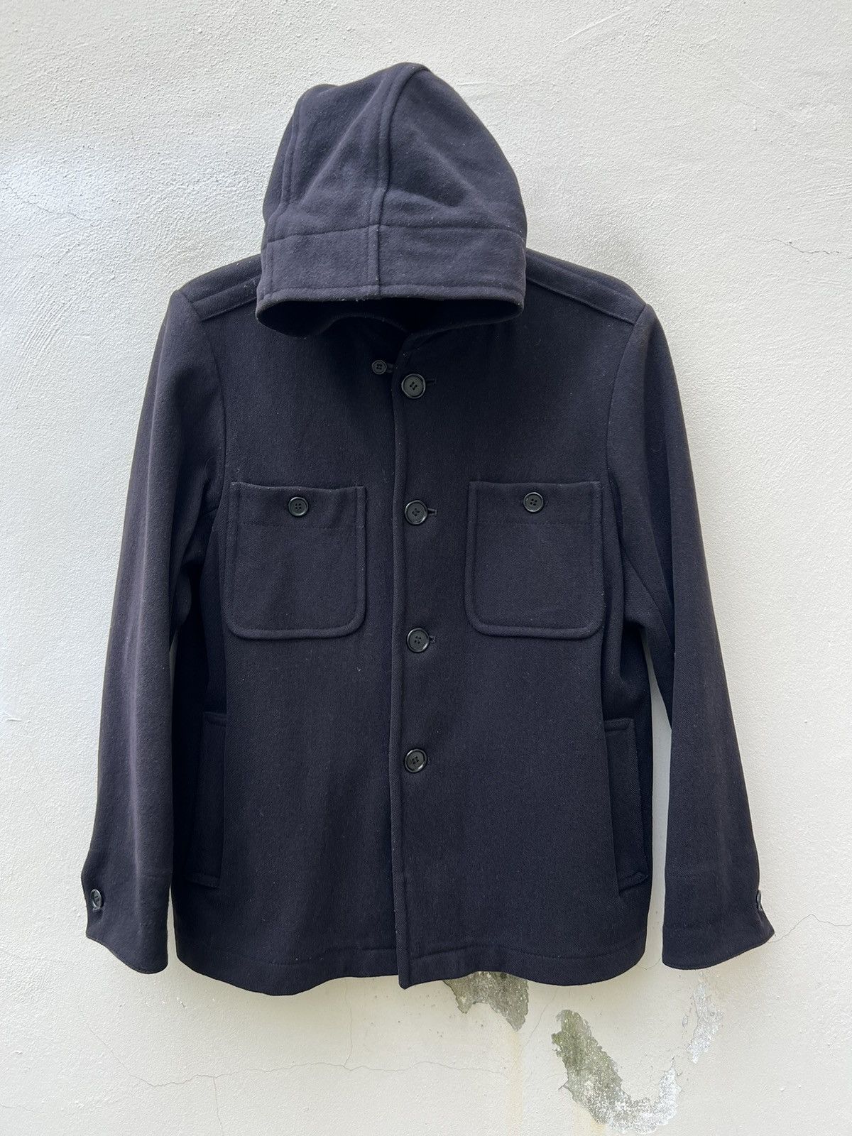 Margaret Howell Vintage Margaret Howell Black Wool Hoodie Jacket Size US L / EU 52-54 / 3 - 6 Thumbnail