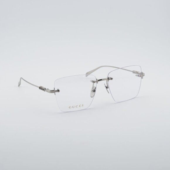 Gucci Gucci GG1938O 002 Eyeglasses Silver 54mm Rimless Square Fram Size ONE SIZE - 7 Thumbnail
