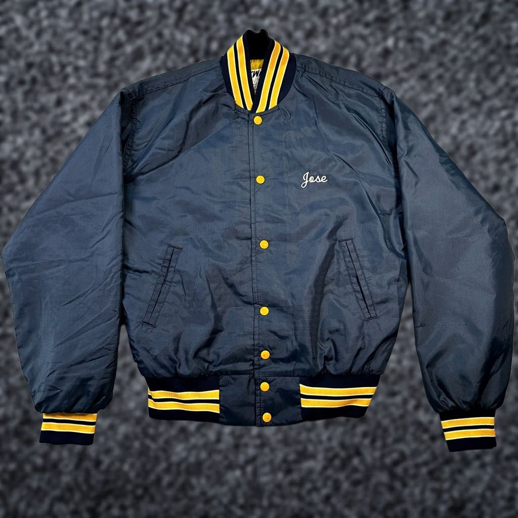 Vintage West Wind Jose Bomber Jacket Blue Men's Medium Long Sleeve Pockets Size US M / EU 48-50 / 2 - 1 Thumbnail