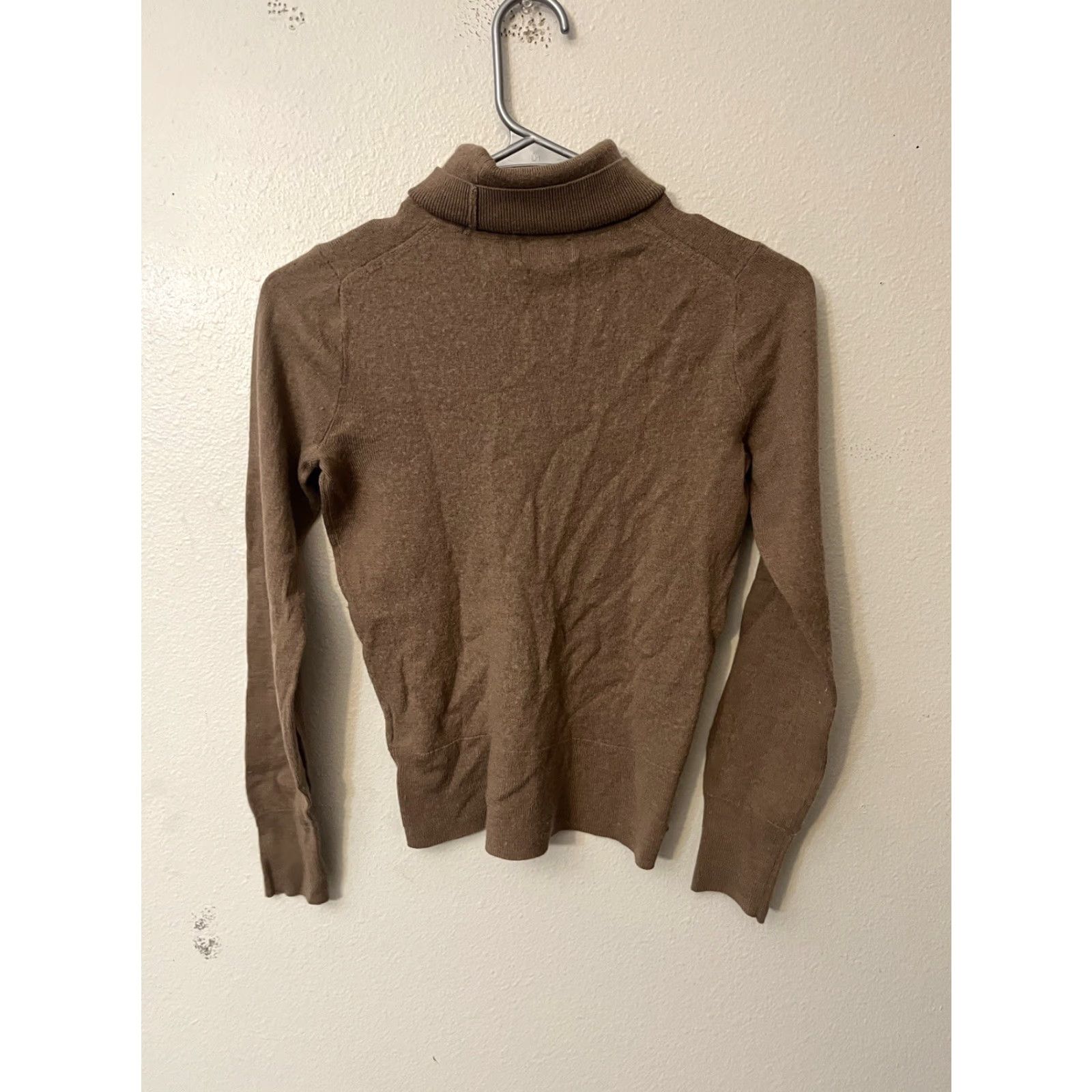J.Crew J.CREW Sweater Brown M Merino Wool Blend Turtleneck Machine Washable Women's Pullover Slim Knit Wool Blend Casual Size M / US 6-8 / IT 42-44 - 3 Thumbnail
