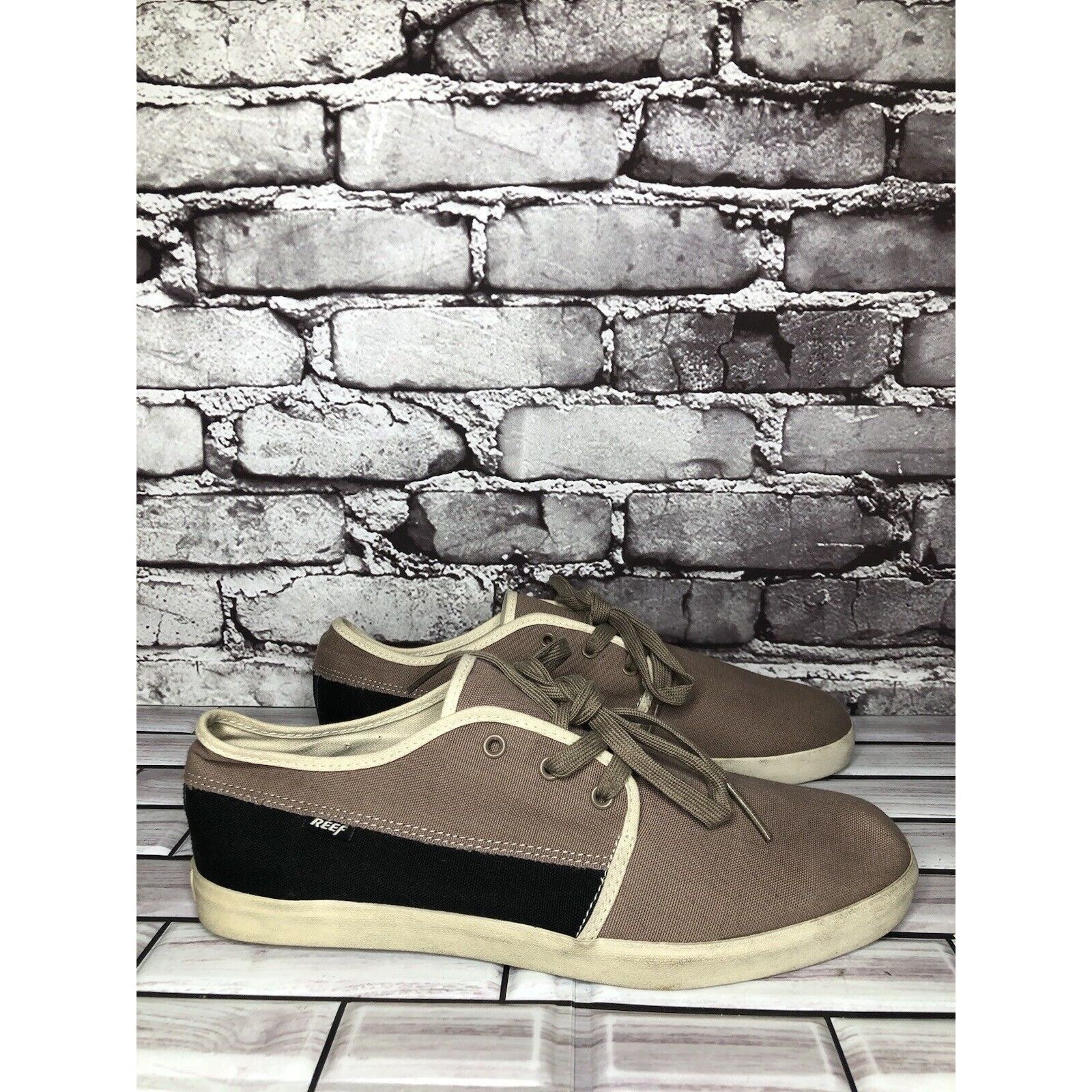 REEF REEF RF-003002 SEA CAPTAIN Gray Canvas Fabric Lace Up Casual Size US 10 / EU 43 - 3 Thumbnail