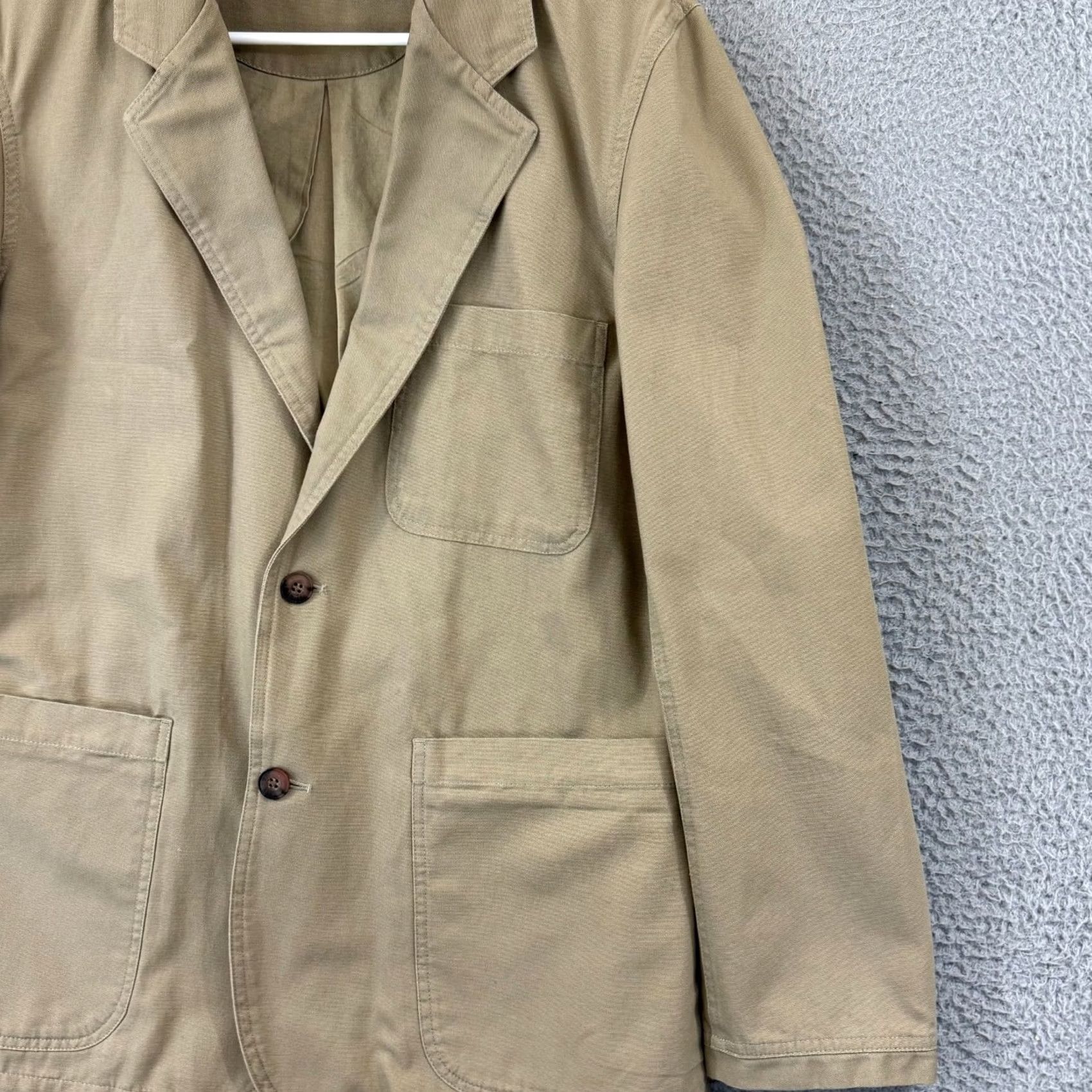 Vintage Duluth Trading Blazer Mens Medium Beige Long Sleeve Jacket Overcoat Casual Workwear Travel Jacket Blazer Mens Regular Chest 44 in Beige Clothing Size US M / EU 48-50 / 2 - 6 Thumbnail