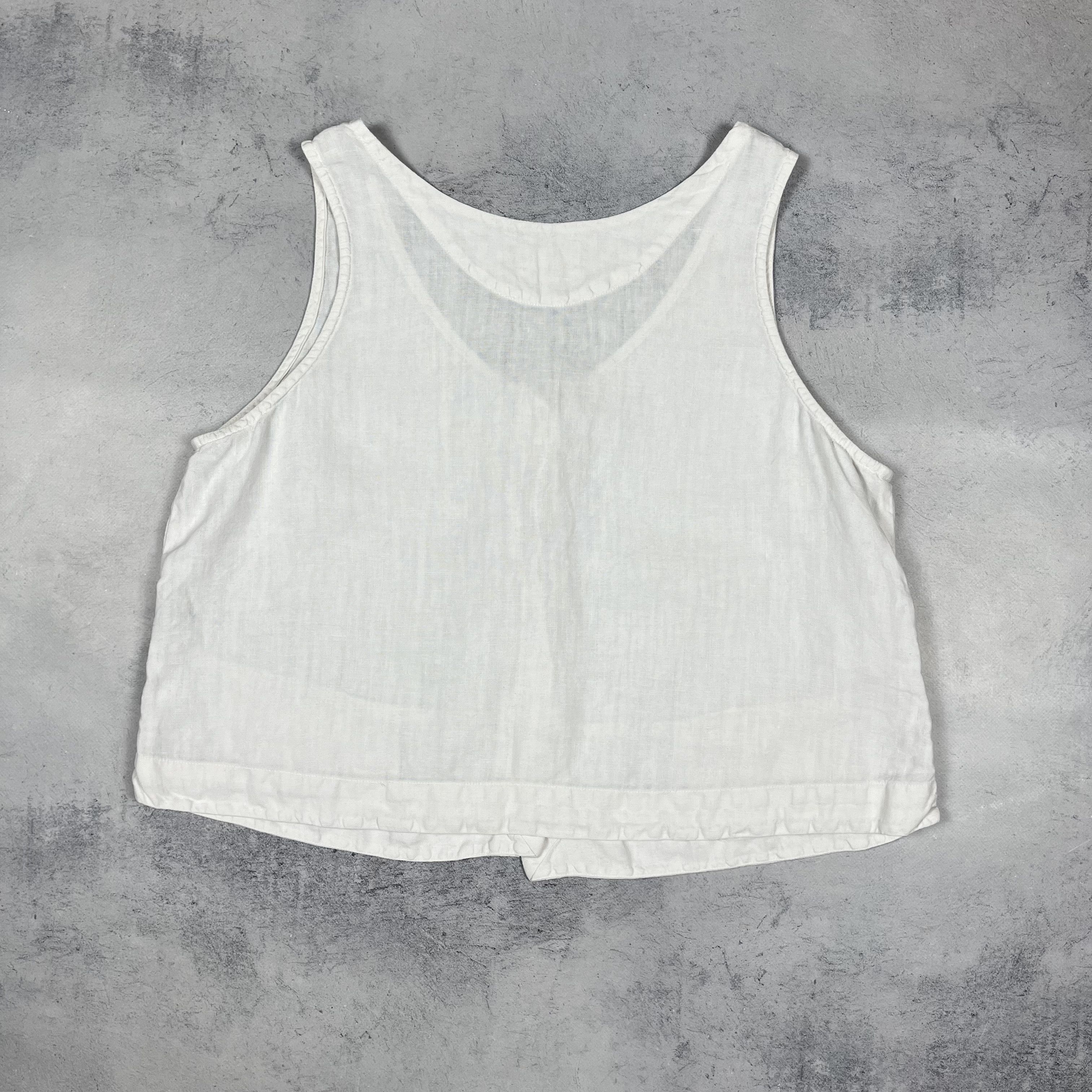 OSKA Ladies OSKA Avant-Garde Linen Sleeveless Cropped Top Gilet Size L / US 10 / IT 46 - 13 Thumbnail