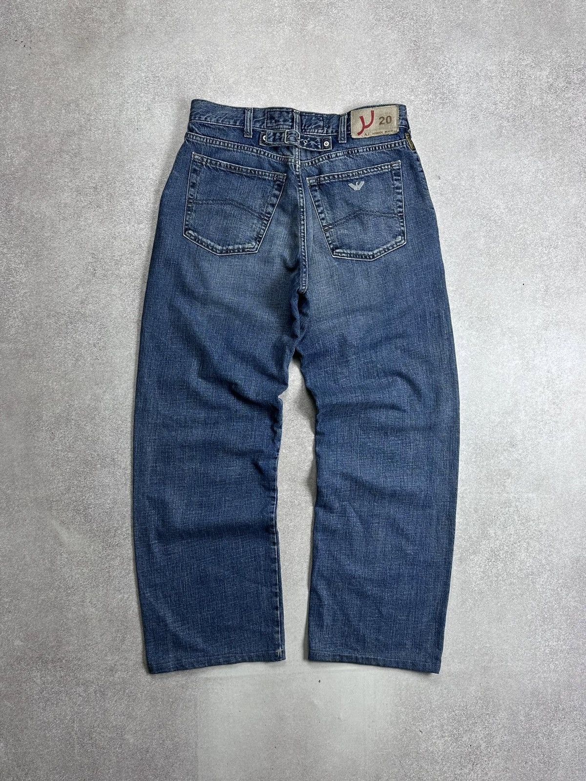 Armani Vintage 90s Armani Metal Logo Baggy Y2K Jeans U20 32 Size US 32 / EU 48 - 1 Thumbnail