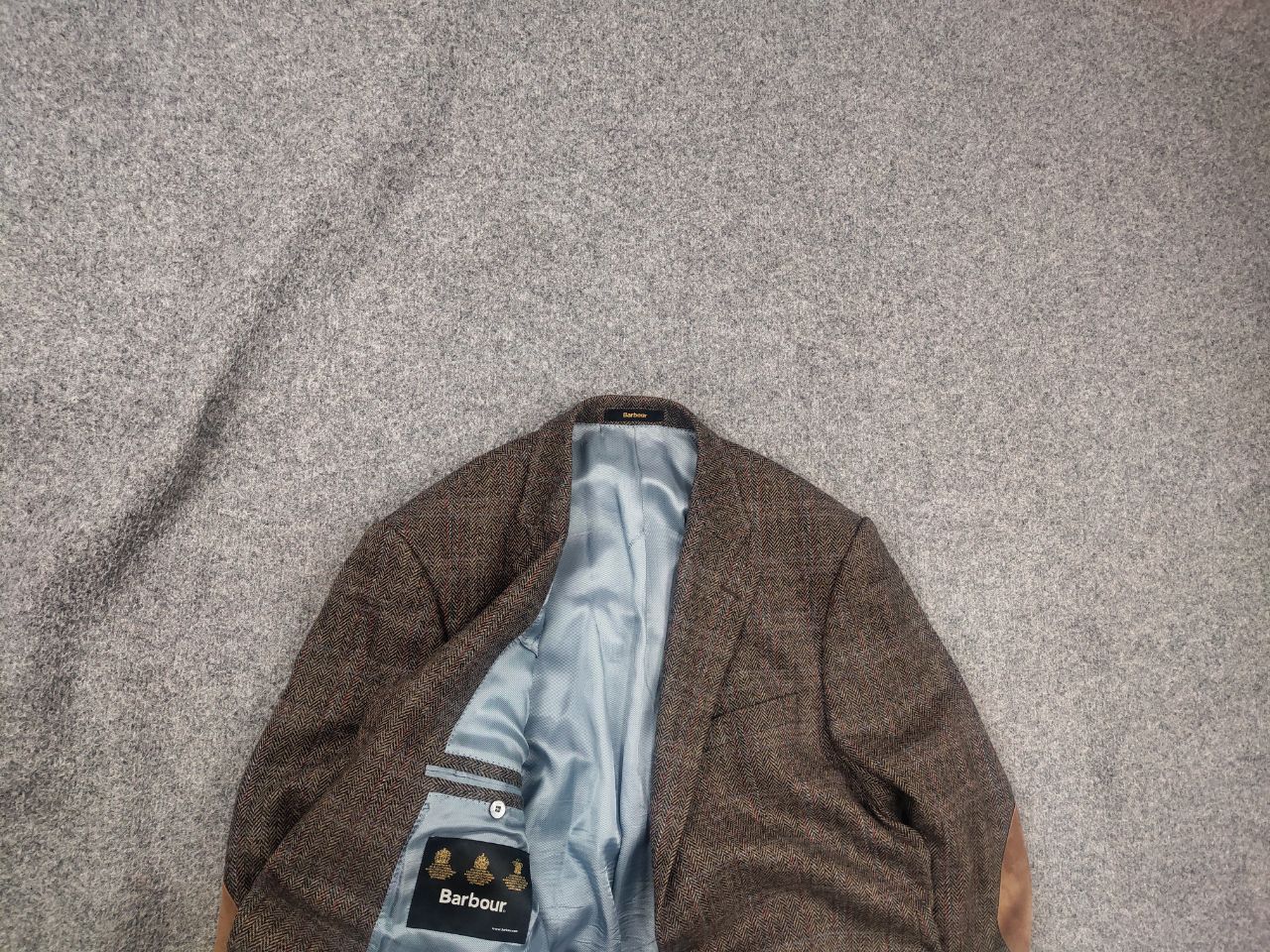Barbour Vintage Barbour herren Wool Tweed herringbone Blazer Jacket Size US L / EU 52-54 / 3 - 1 Thumbnail
