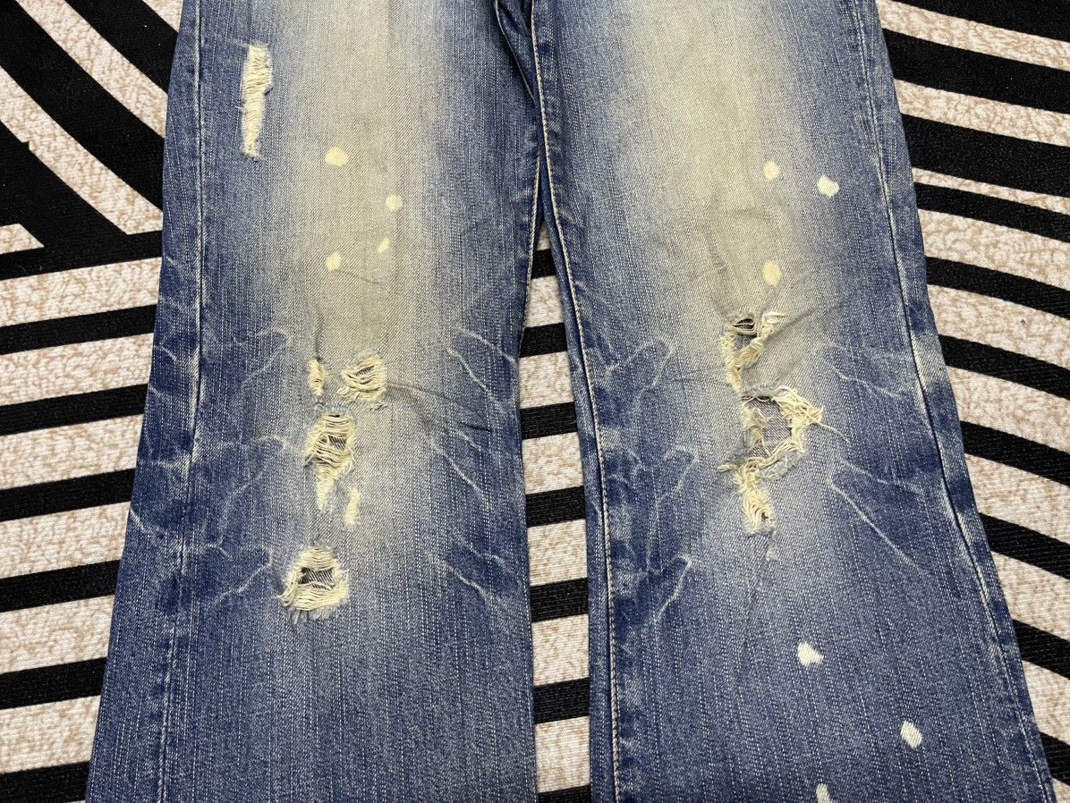 PPFM 2000s PPFM FLARE DISTRESSED DENIM RARE DESIGN Size US 30 / EU 46 - 5 Thumbnail