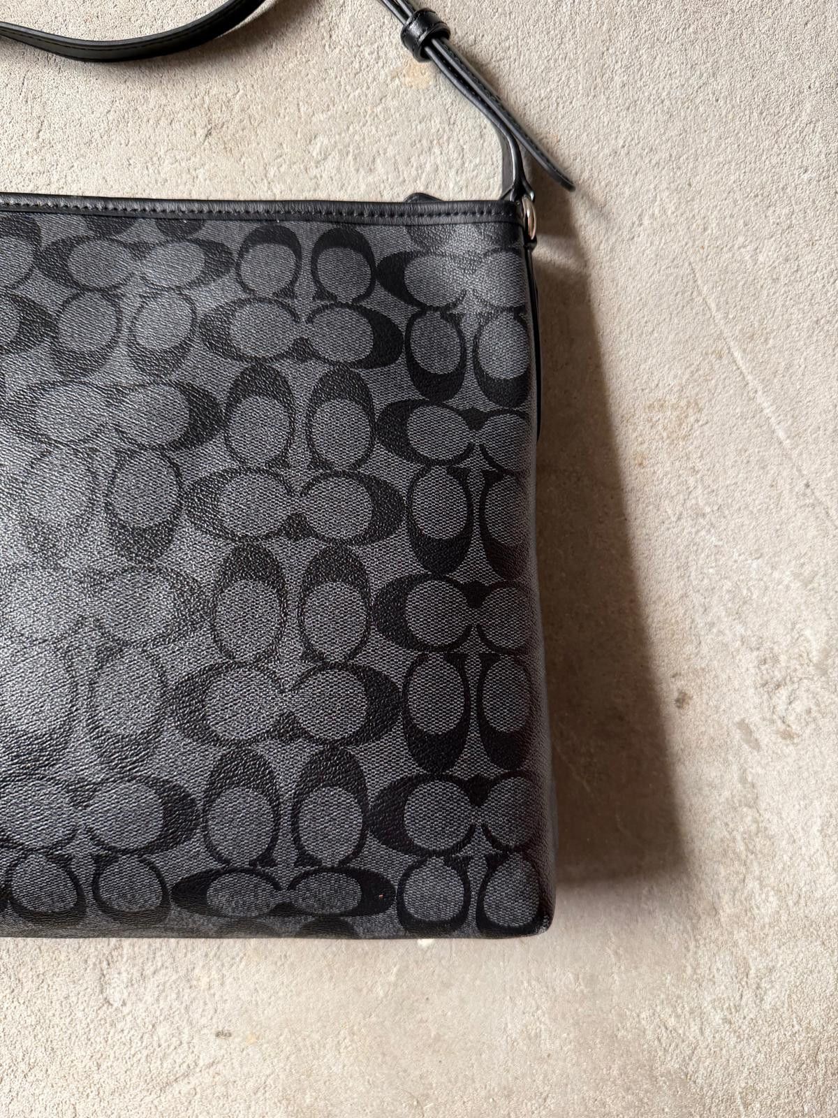 Coach Coach Signature PVC Messenger Bag Black/Grey Size ONE SIZE - 8 Thumbnail