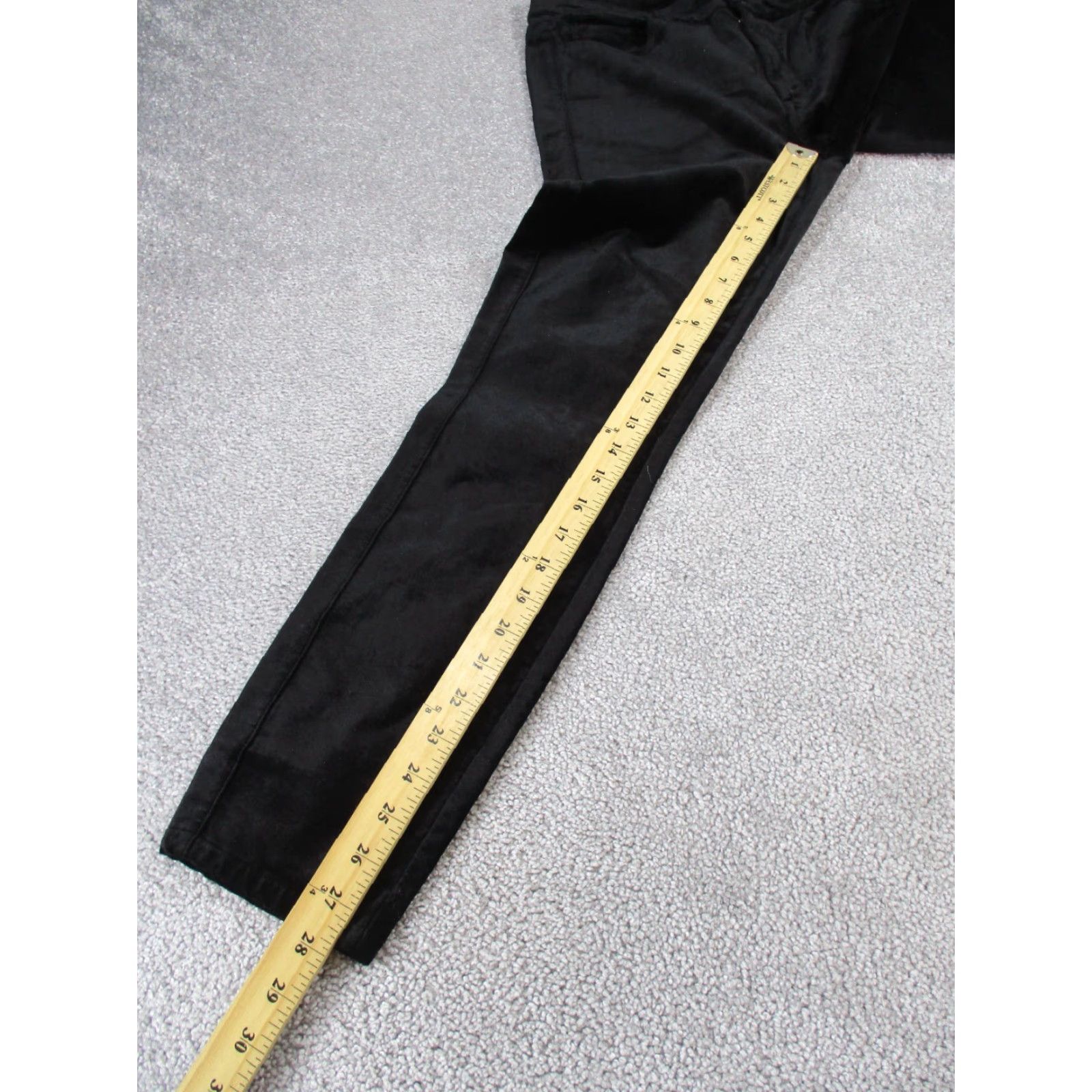 Paige PAIGE Pants Women's 28 Hoxton Velvet Ankle Skinny Black Cotton Blend Zipper Front - 28 - Regular - Slim/Stretch - Womens Size 28" / US 6 / IT 42 - 4 Thumbnail