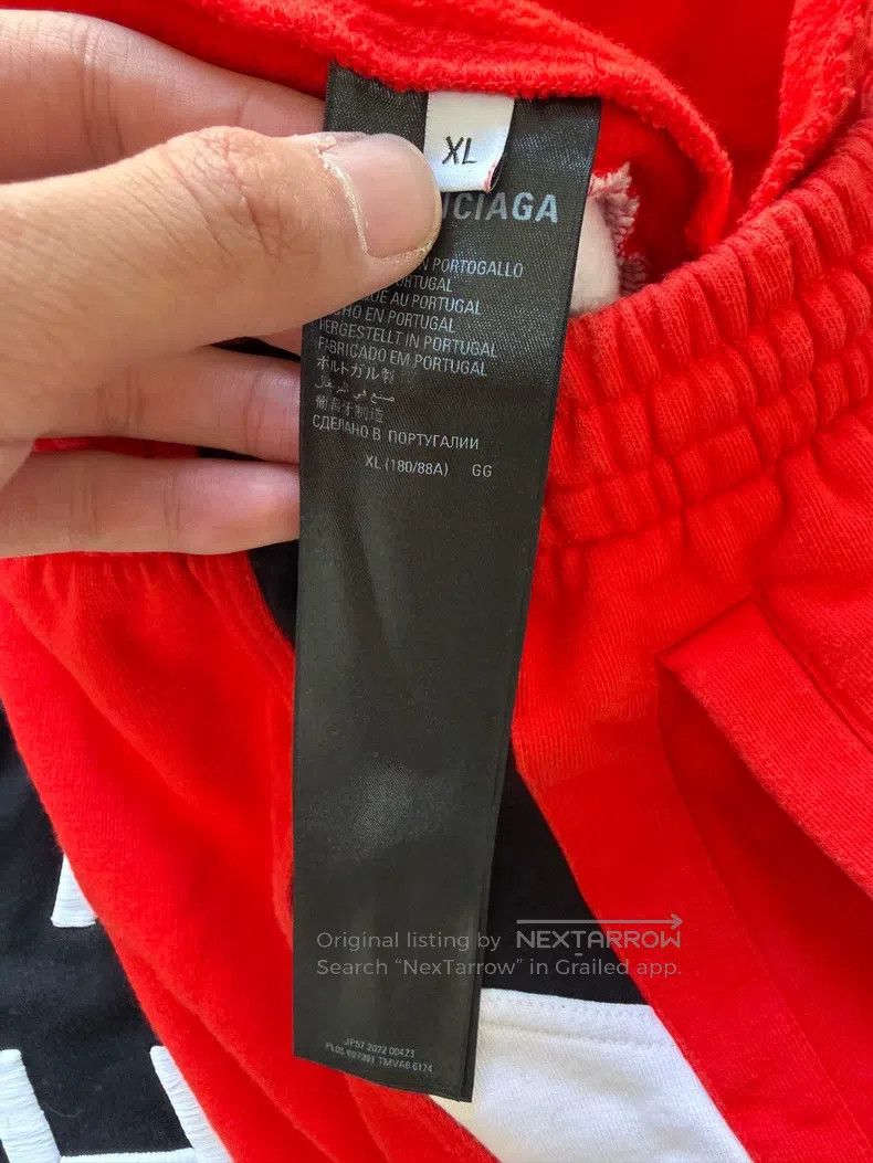 Balenciaga Balenciaga size XL 3B Embroidered Red Sports Short Pants Size US 27 - 4 Thumbnail