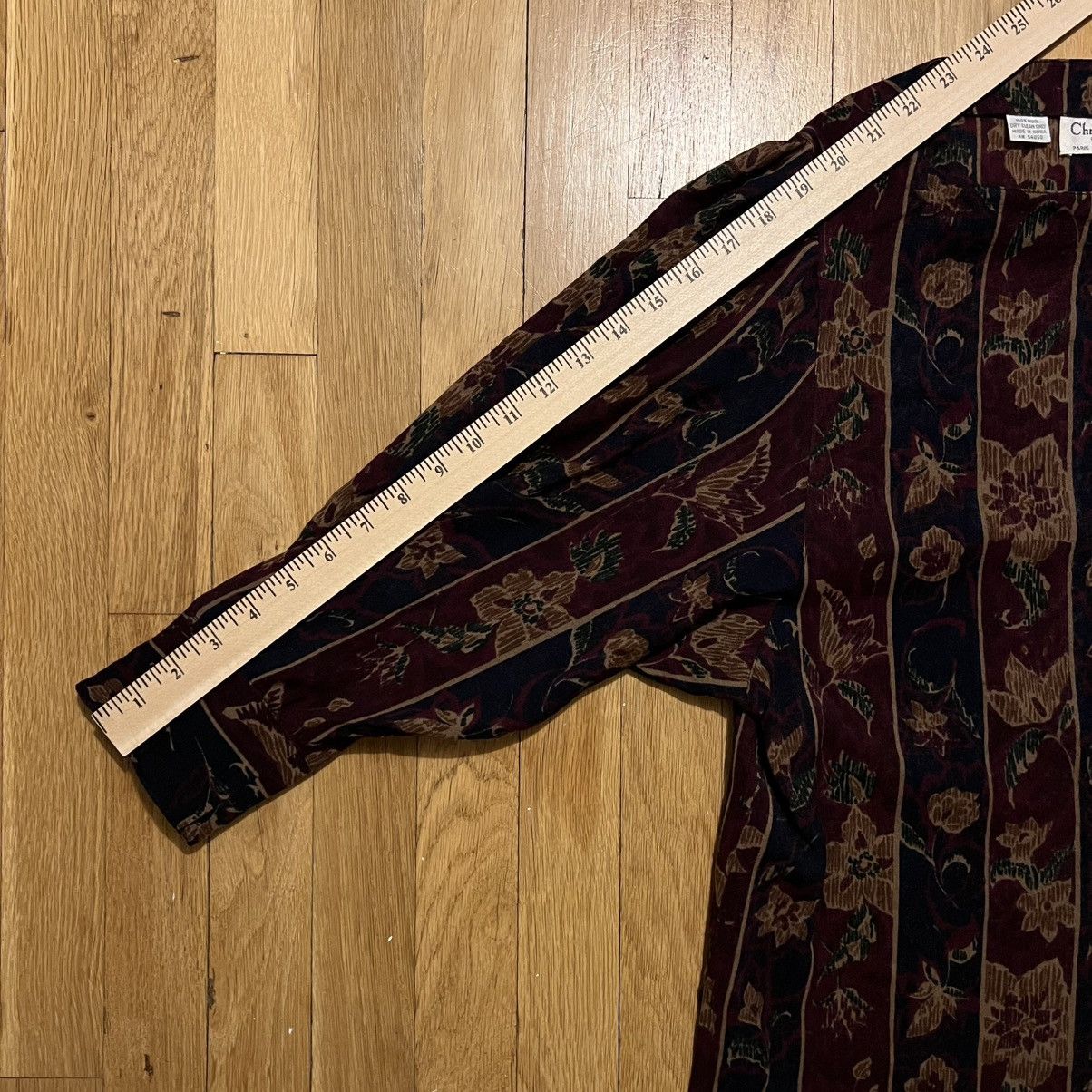 Dior Vintage Christian Dior Brown Floral Medium Wool Top Size M / US 6-8 / IT 42-44 - 5 Thumbnail