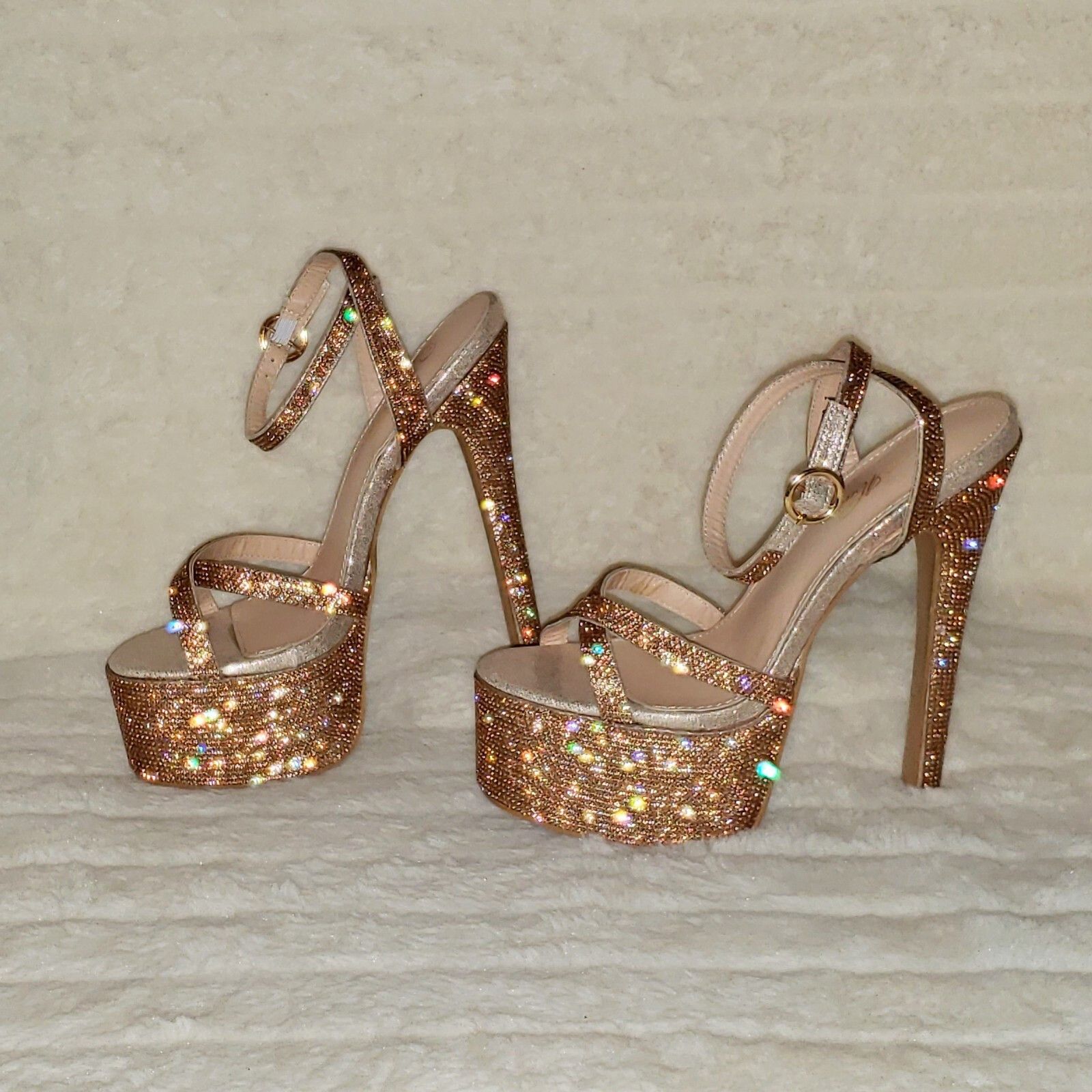 Other Bejeweled Pandora Rose Gold Sparkling Rhinestone Platform 6. Size US 10 / IT 40 - 2 Thumbnail